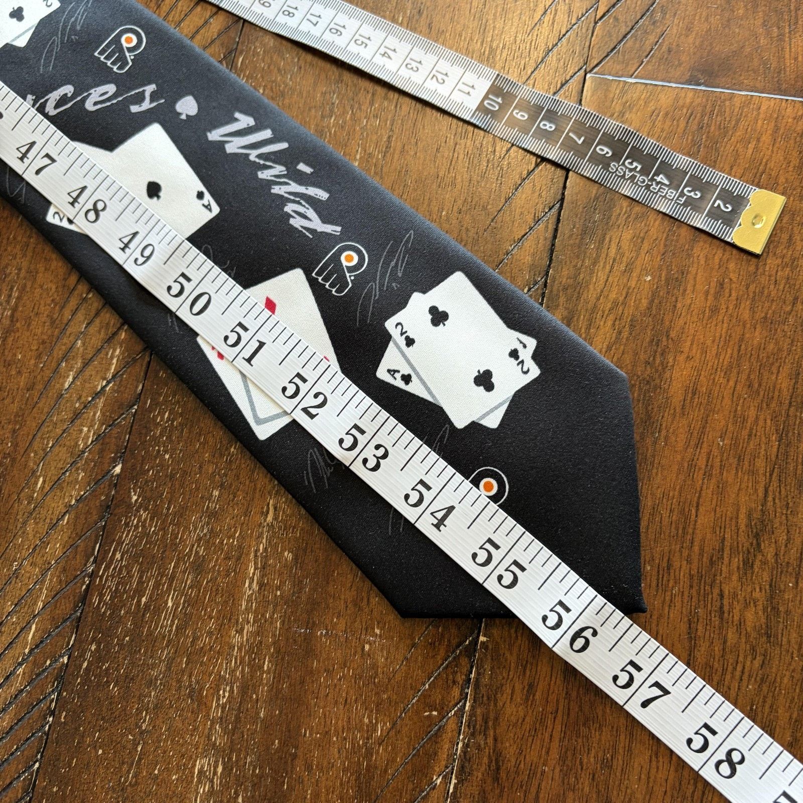 Vintage Philadelphia Flyers Tie Mens Hockey Deuces Wild Playing Card Size ONE SIZE - 9 Thumbnail