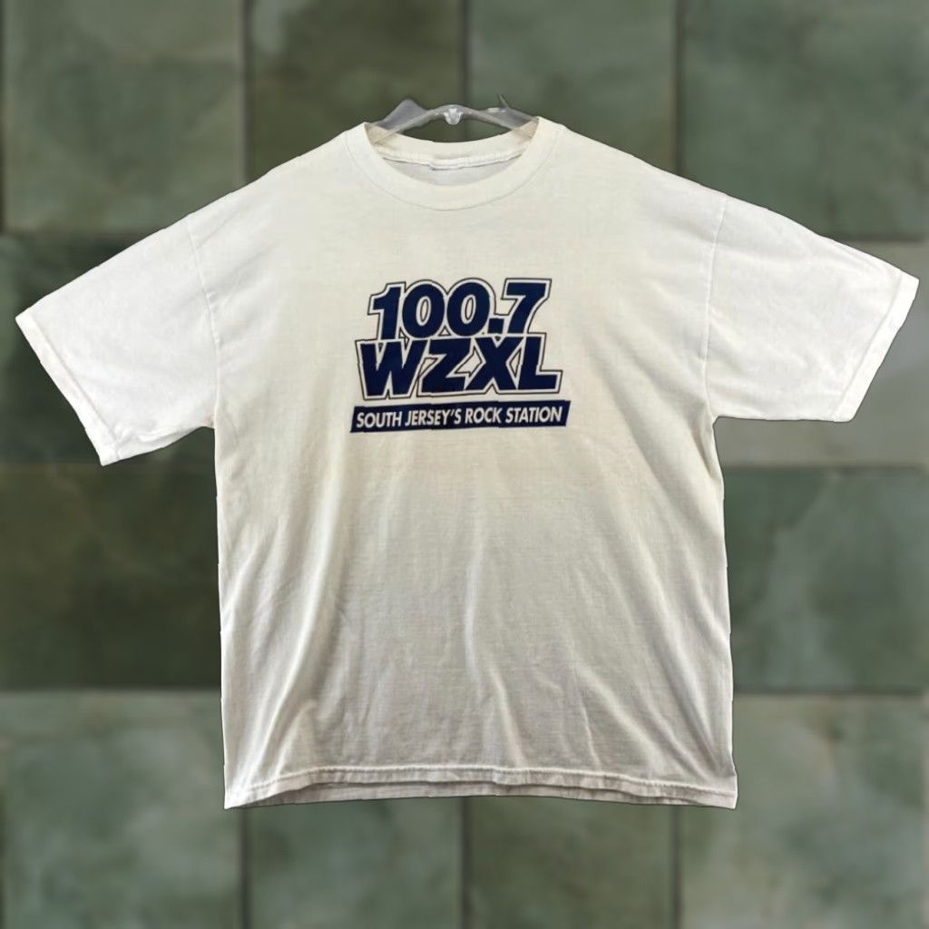 Vintage Radio Station Promo Shirt Mens Large Extra Large White 100.7 WZXL Jersey Rock Size US L / EU 52-54 / 3 - 1 Thumbnail