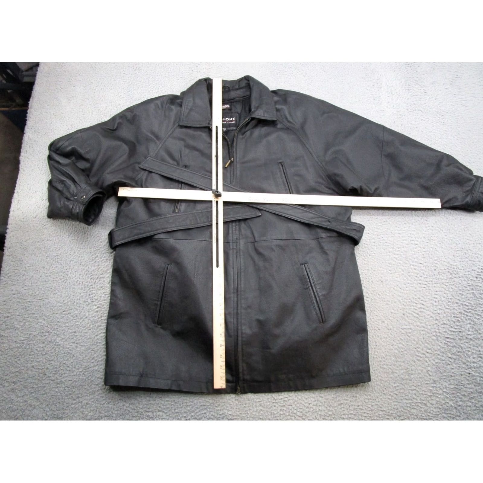 Wilson Wilson Leather Jacket Black Collared Belted Thinsulate Lined Women's XL Jacket Women XL Black Wilson Leather Belted Collared Thinsulate Lined Jacket Size XL / US 12-14 / IT 48-50 - 6 Thumbnail