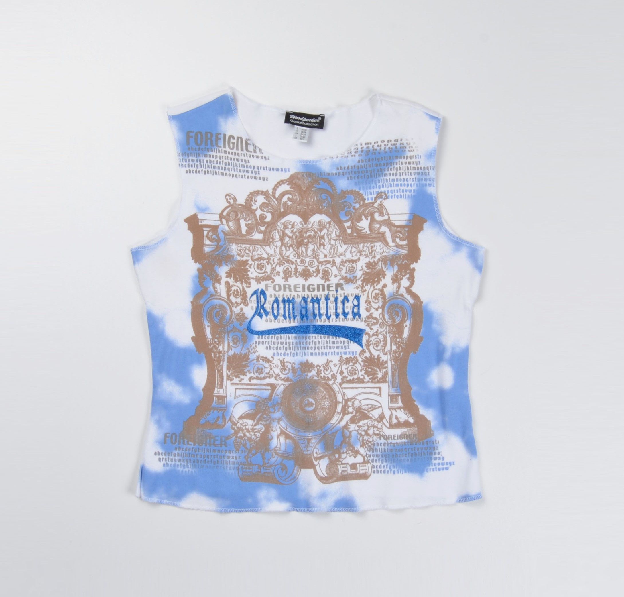 Vintage Foreigner Romantica Graphic Blue Tie Dye Y2K Tank Top Size M / US 6-8 / IT 42-44 - 3 Thumbnail