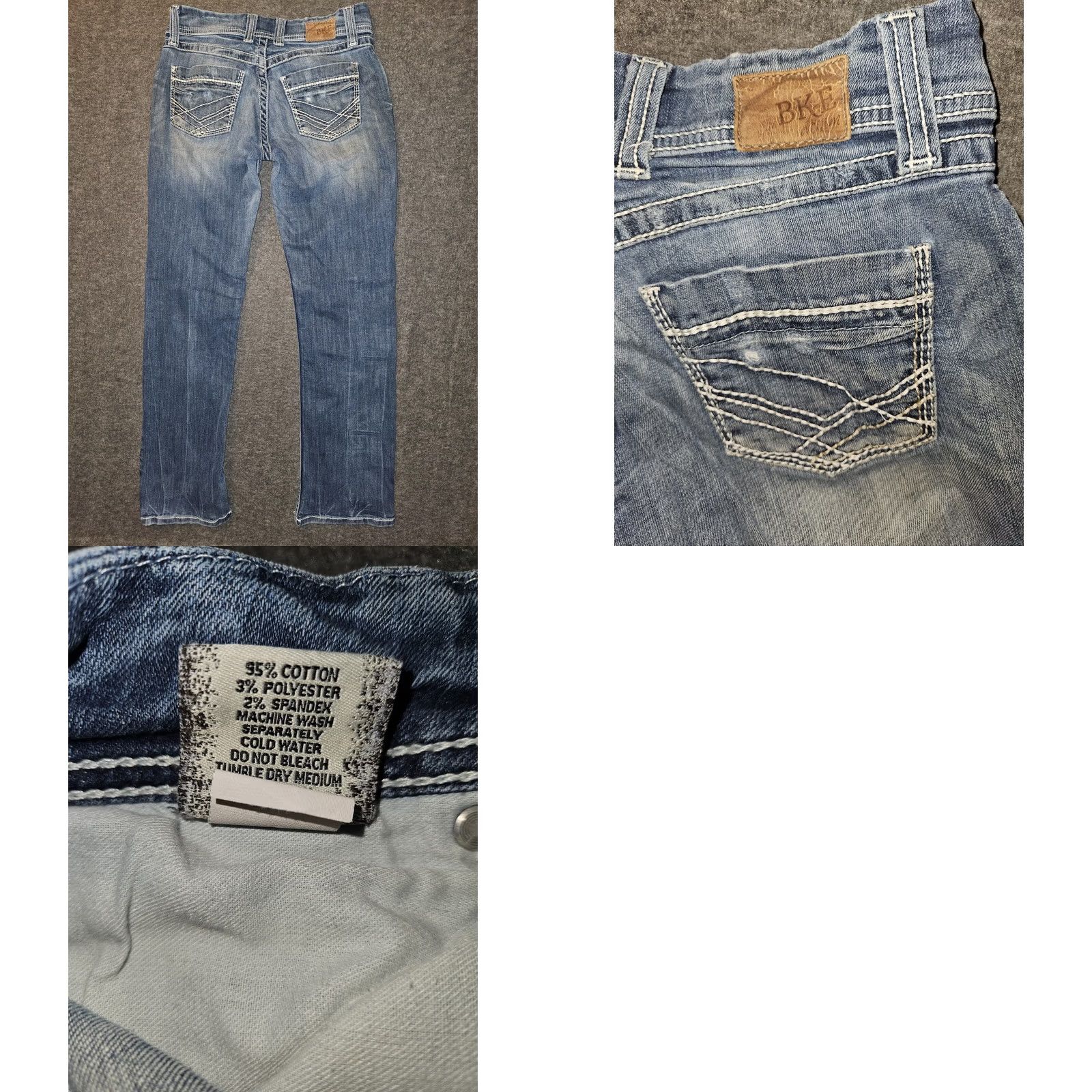 BKE BKE Harper Bootcut Jeans Womens 26 Regular Bootcut Blue Embroidered Low Rise 29in Inseam Denim Stretch N/A Size 26" / US 2 / IT 38 - 9 Thumbnail