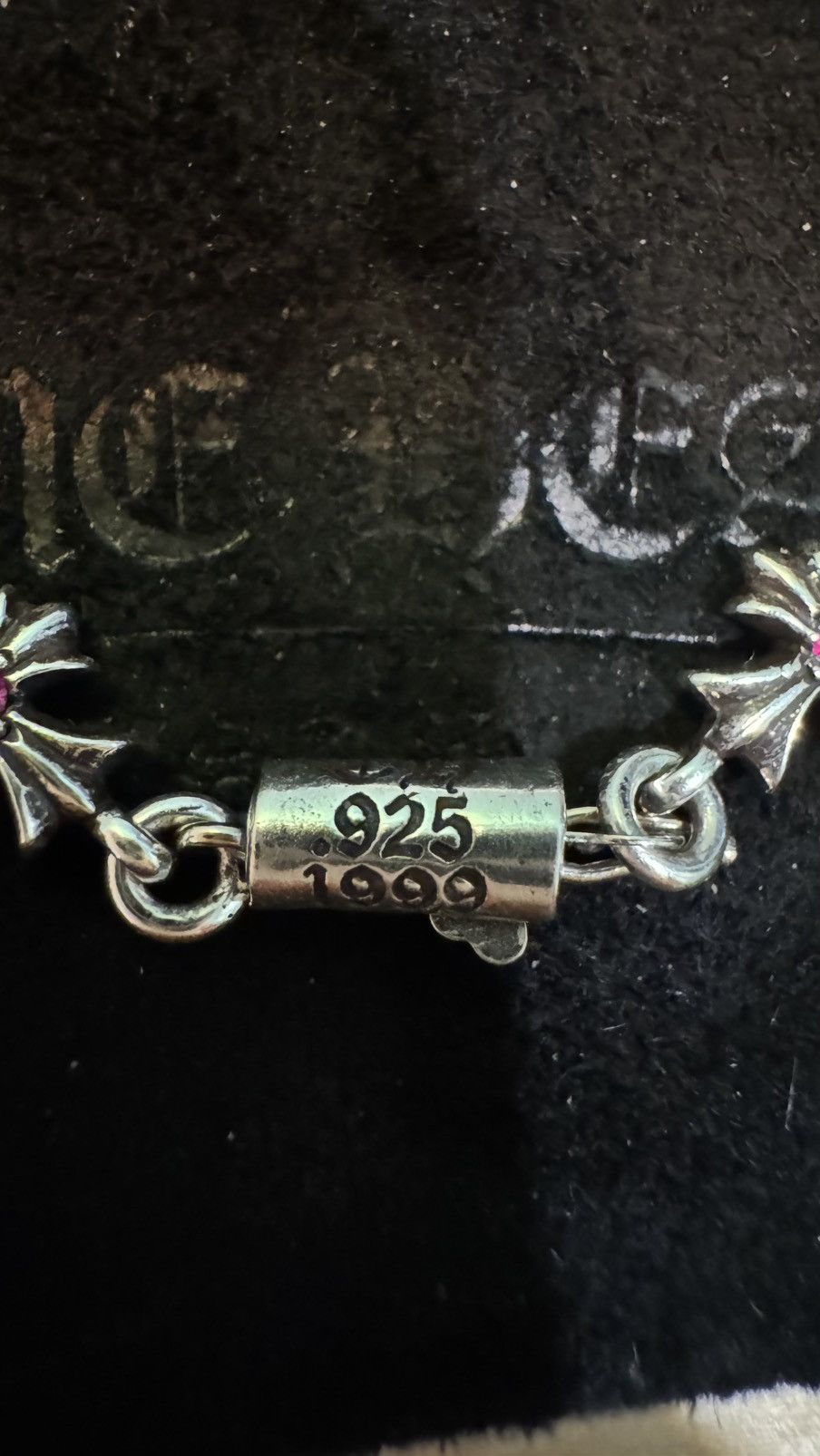 Chrome Hearts Pink Sapphire Tiny E Bracelet *RARE* Size ONE SIZE - 5 Thumbnail