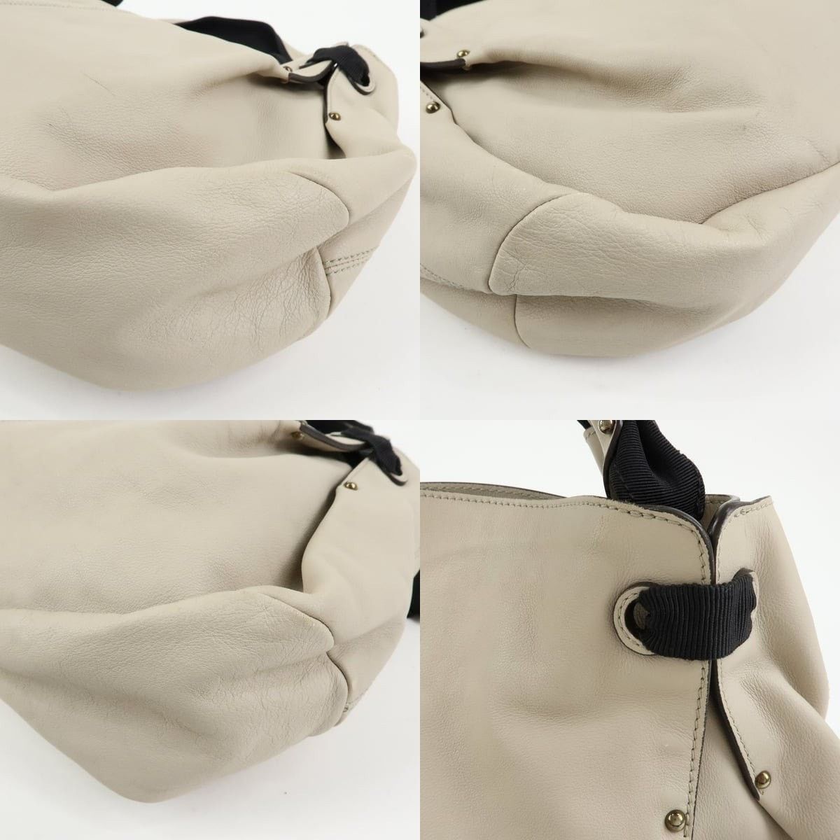 Salvatore Ferragamo Ferragamo Vara Ribbon Calfskin Shoulder Bag Beige Size ONE SIZE - 5 Thumbnail