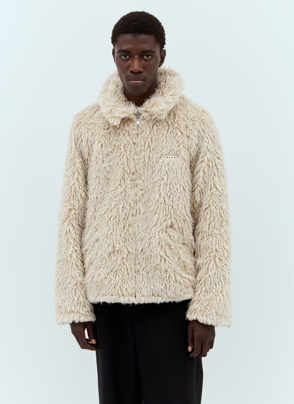 Marni o1w1db10625 Fuzzy Knit Jacket in Beige Size US M / EU 48-50 / 2 - 1 Thumbnail