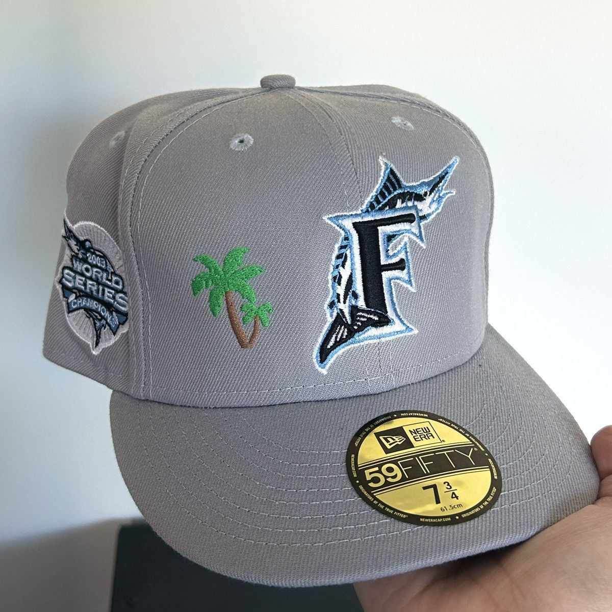 New Era *7 3/4* 1-of-1 NEW ERA Florida Miami Marlin Exclusive Fitted Size ONE SIZE - 2 Thumbnail