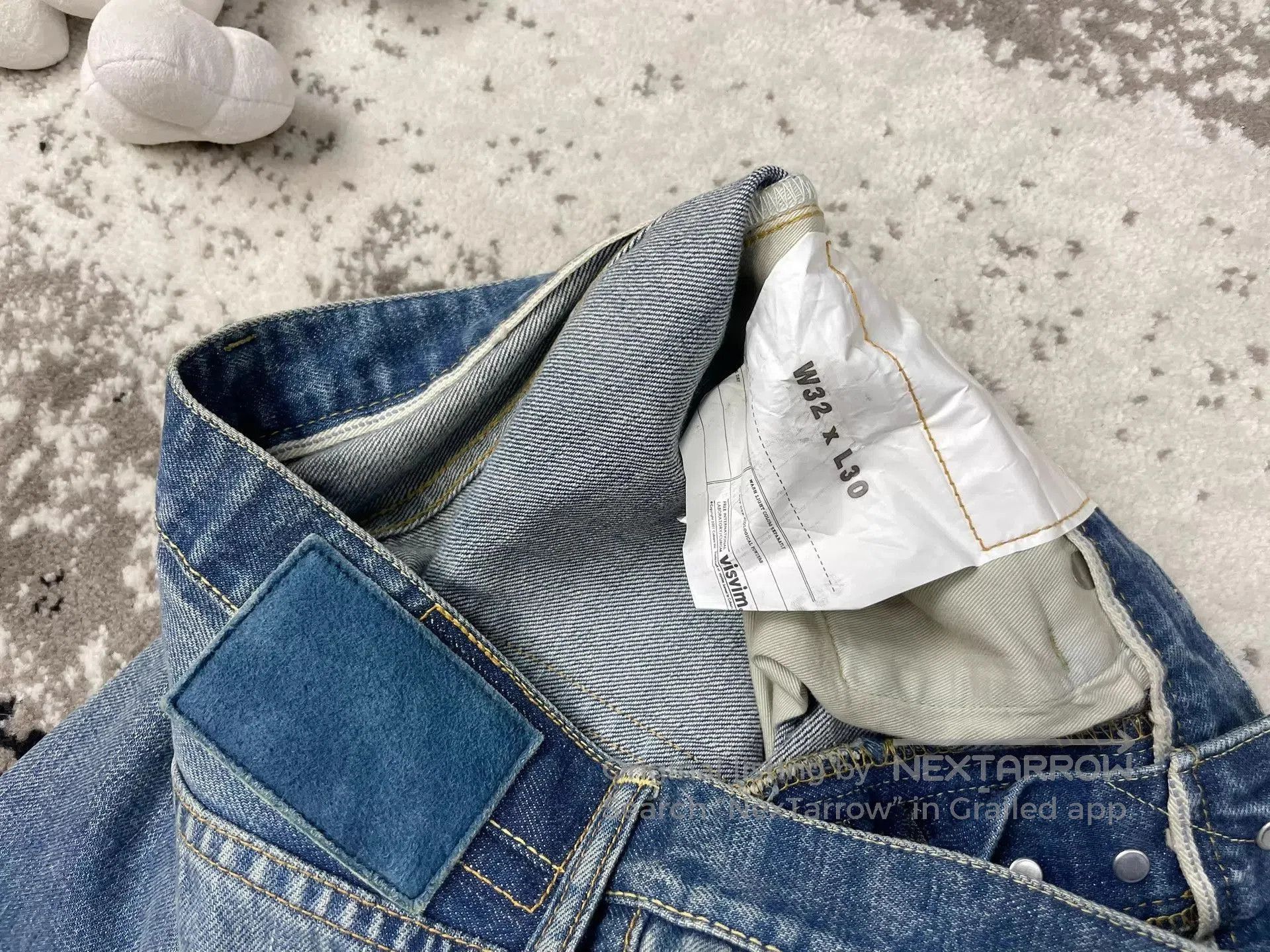 Visvim Blue Distressed Denim Jeans with Patch Detail. Size US 32 / EU 48 - 8 Thumbnail