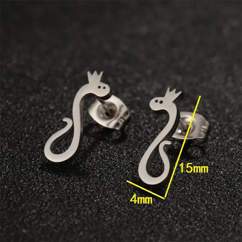 Jewelry Mini Snake Stud Earrings Charm Earring Gift Size ONE SIZE - 2 Thumbnail