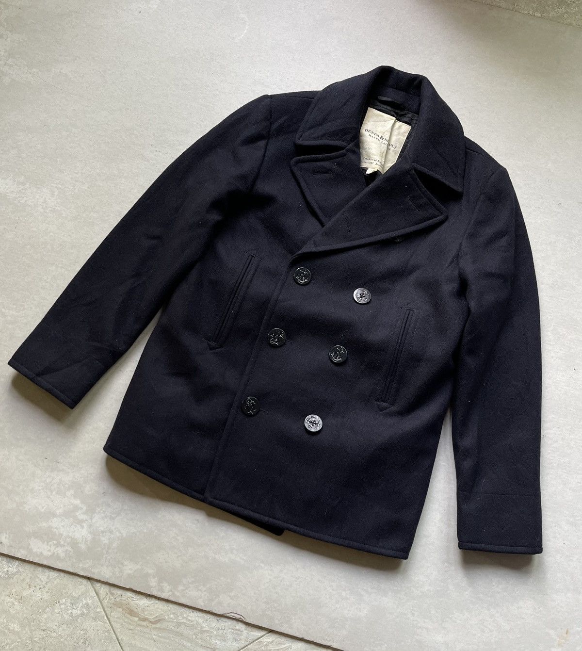Denim & Supply Ralph Lauren Denim & Supply Ralph Lauren Wool-Blend Melton Pea Coat Size US M / EU 48-50 / 2 - 3 Thumbnail