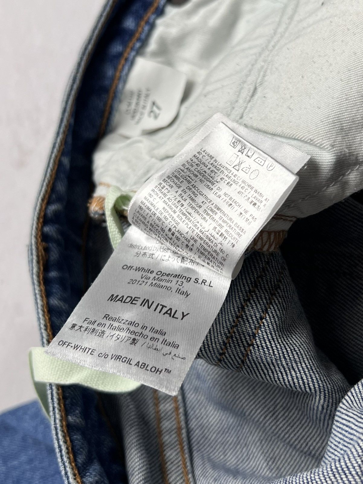 Le Grande Bleu (L.G.B.) × Off-White × Vintage Avant Garde Japanese Denim Off-White Luxury Streetwear Y2k Size US 27 - 12 Thumbnail