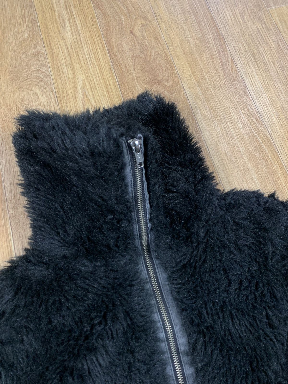 If Six Was Nine Black Full Faux Fur Opium Cropped Jacket Y2K Size M / US 6-8 / IT 42-44 - 3 Thumbnail