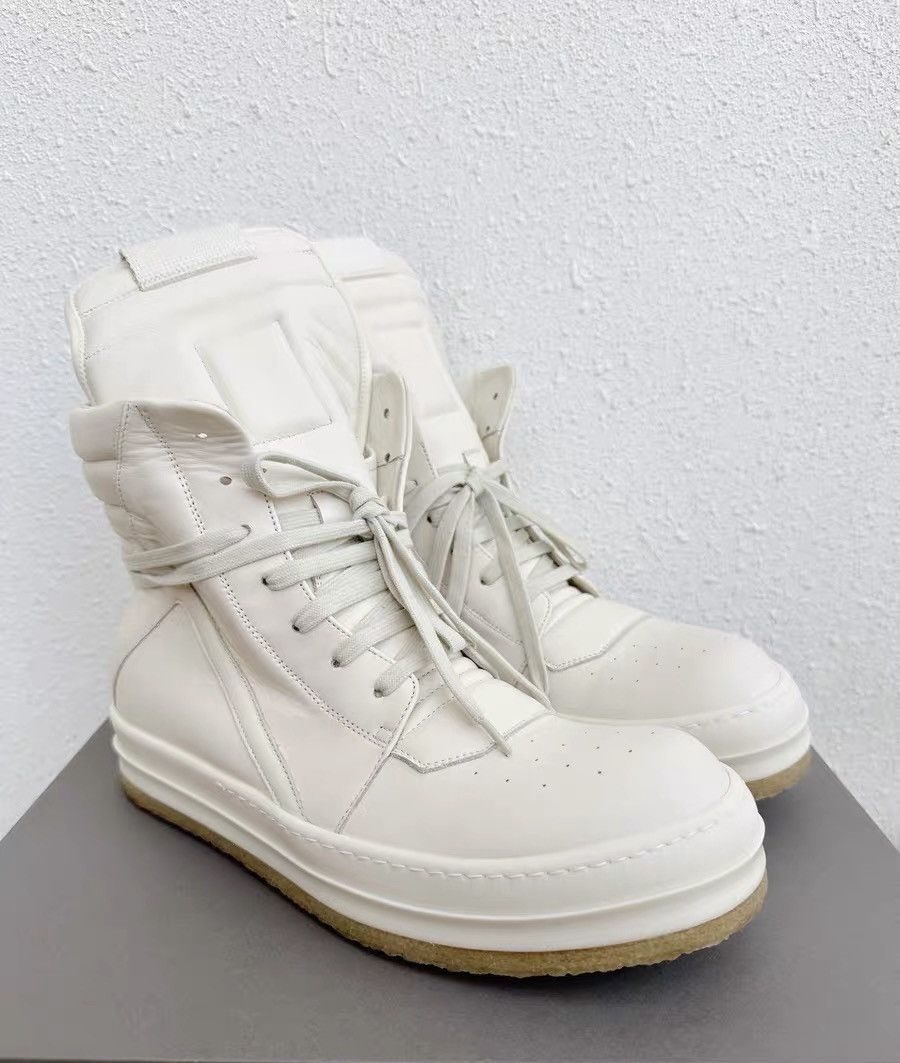 Rick Owens Rick Owens Geobasket Milk White Platform Natural Rubber Sole Size US 9.5 / EU 42-43 - 1 Thumbnail