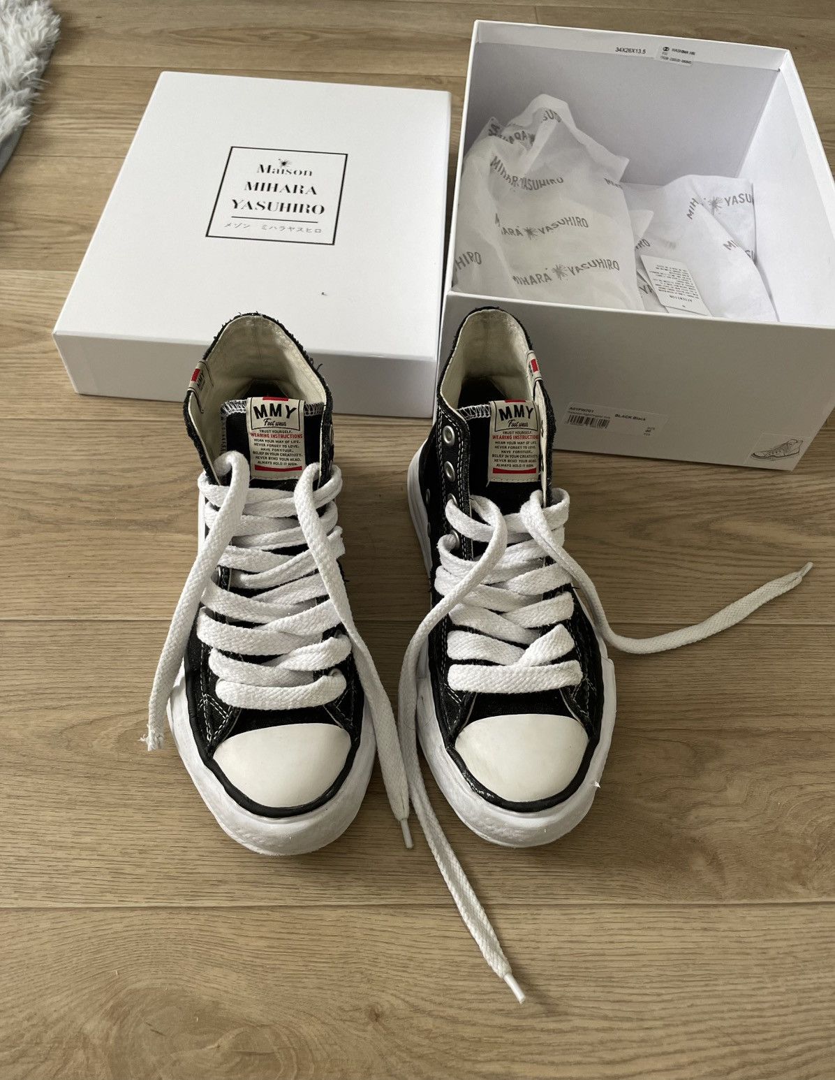 Maison MIHARA YASUHIRO MMY Maison Mihara Yasuhiro Peterson High Black Sneakers Size US 7.5 / EU 40-41 - 1 Thumbnail