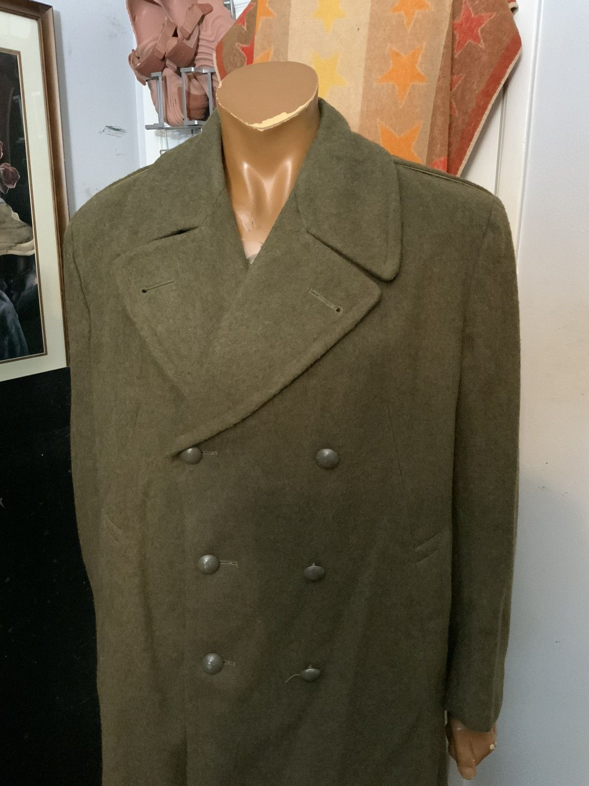 Vintage Vintage 40s 50s WWII Era French Military Wool Coat Overcoat Size US S / EU 44-46 / 1 - 9 Thumbnail