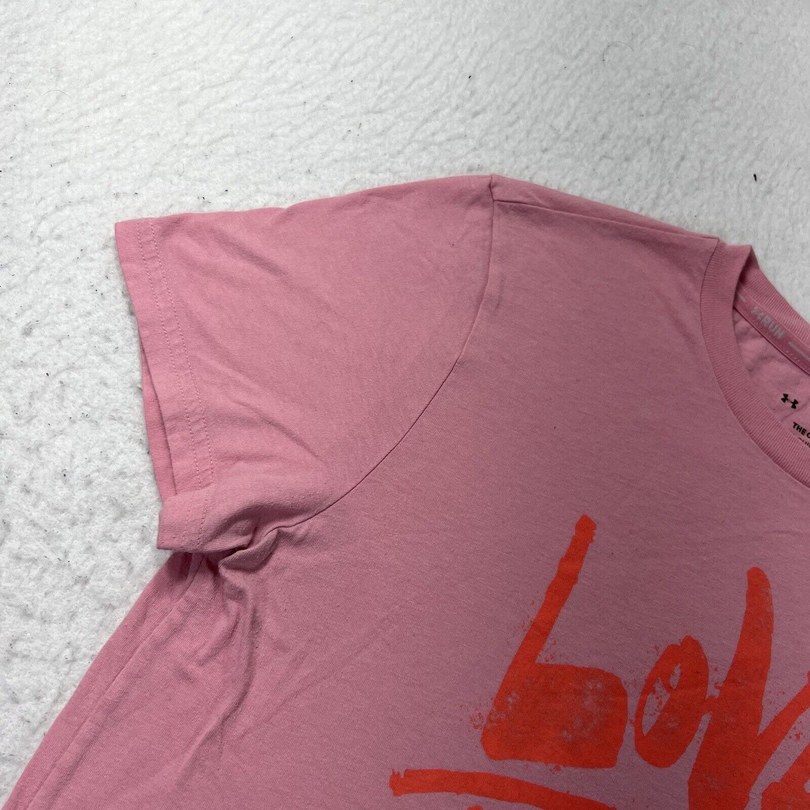 Under Armour Under Armour Medium Running Pink Love Run Graphic T Shirt Size M / US 6-8 / IT 42-44 - 6 Thumbnail