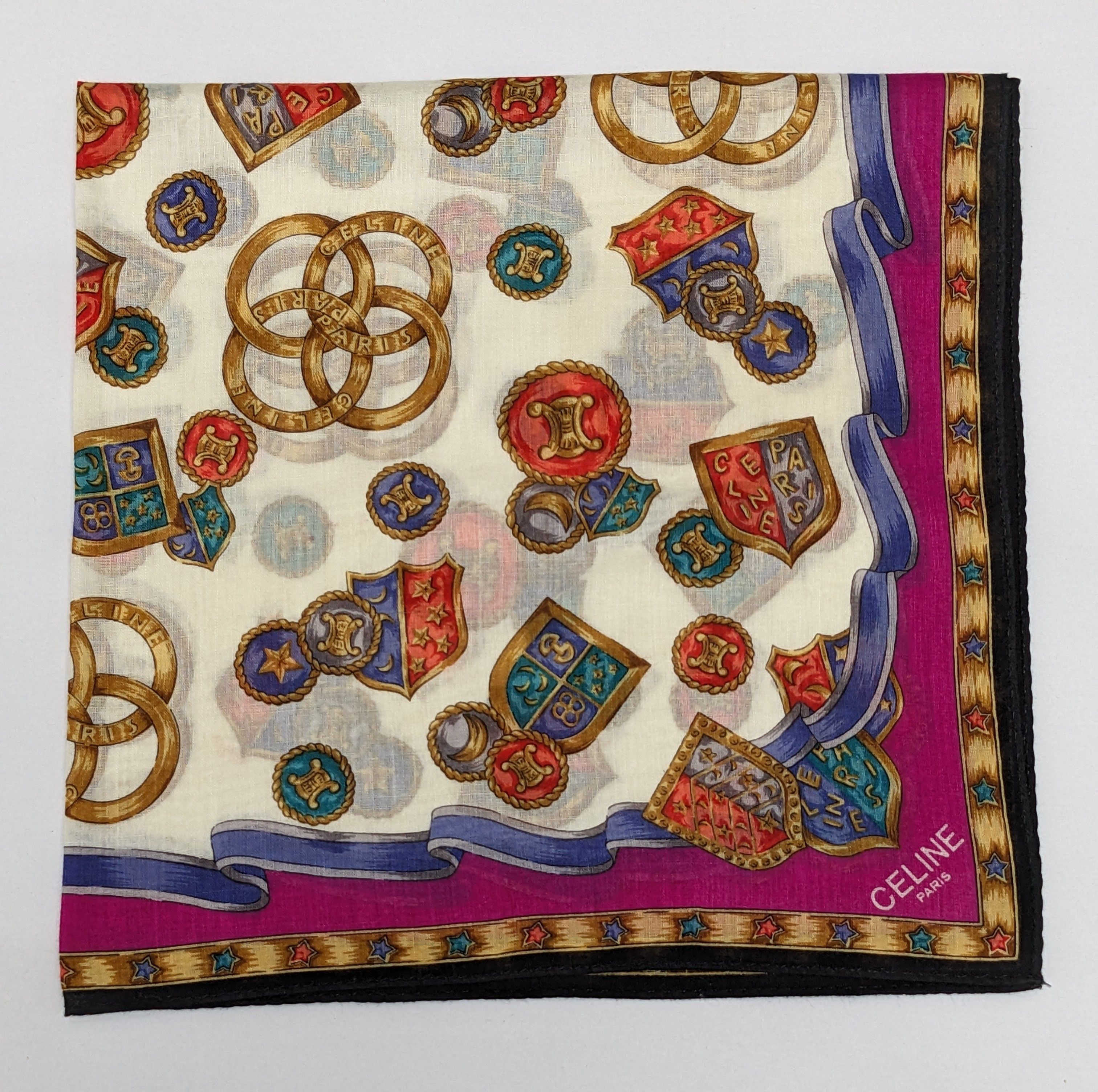 Celine CELINE Paris Silk Macadam Heraldic Crest Medal Shield Star Size ONE SIZE - 1 Thumbnail