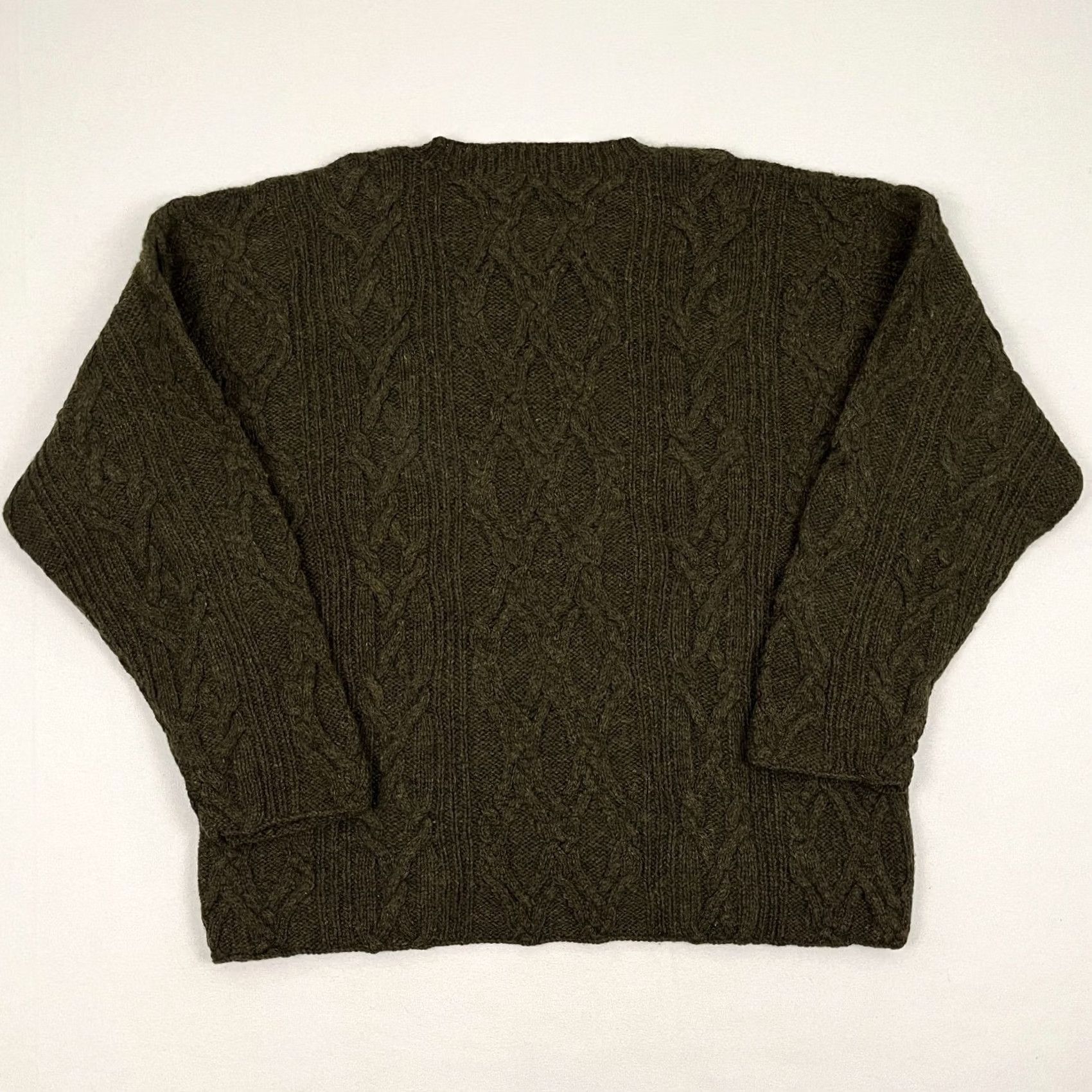 J.Crew VINTAGE J.CREW Oarsman Sweater Mens XL 100% Wool Green Fisherman Cable Knit Pullover Size US XL / EU 56 / 4 - 6 Thumbnail