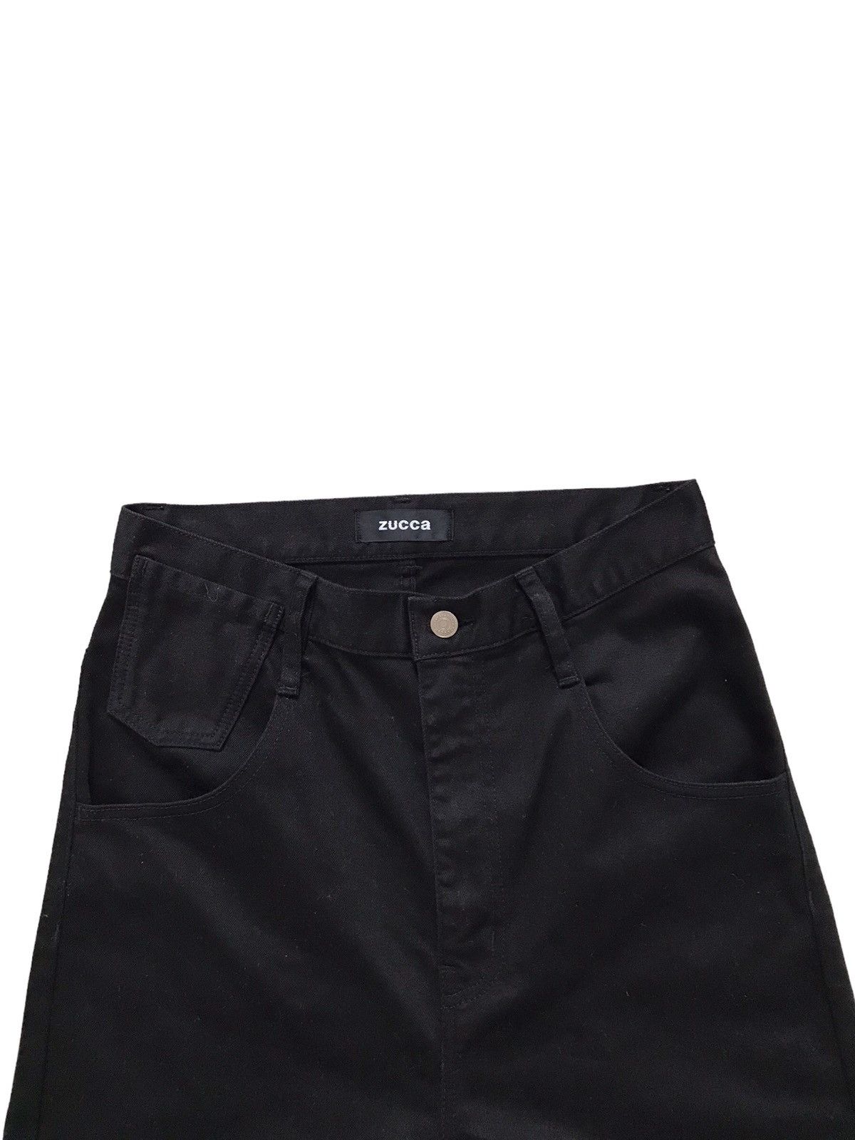 Zucca Zucca Dropped Crotch Black Denim Shorts Size US 30 / EU 46 - 2 Thumbnail