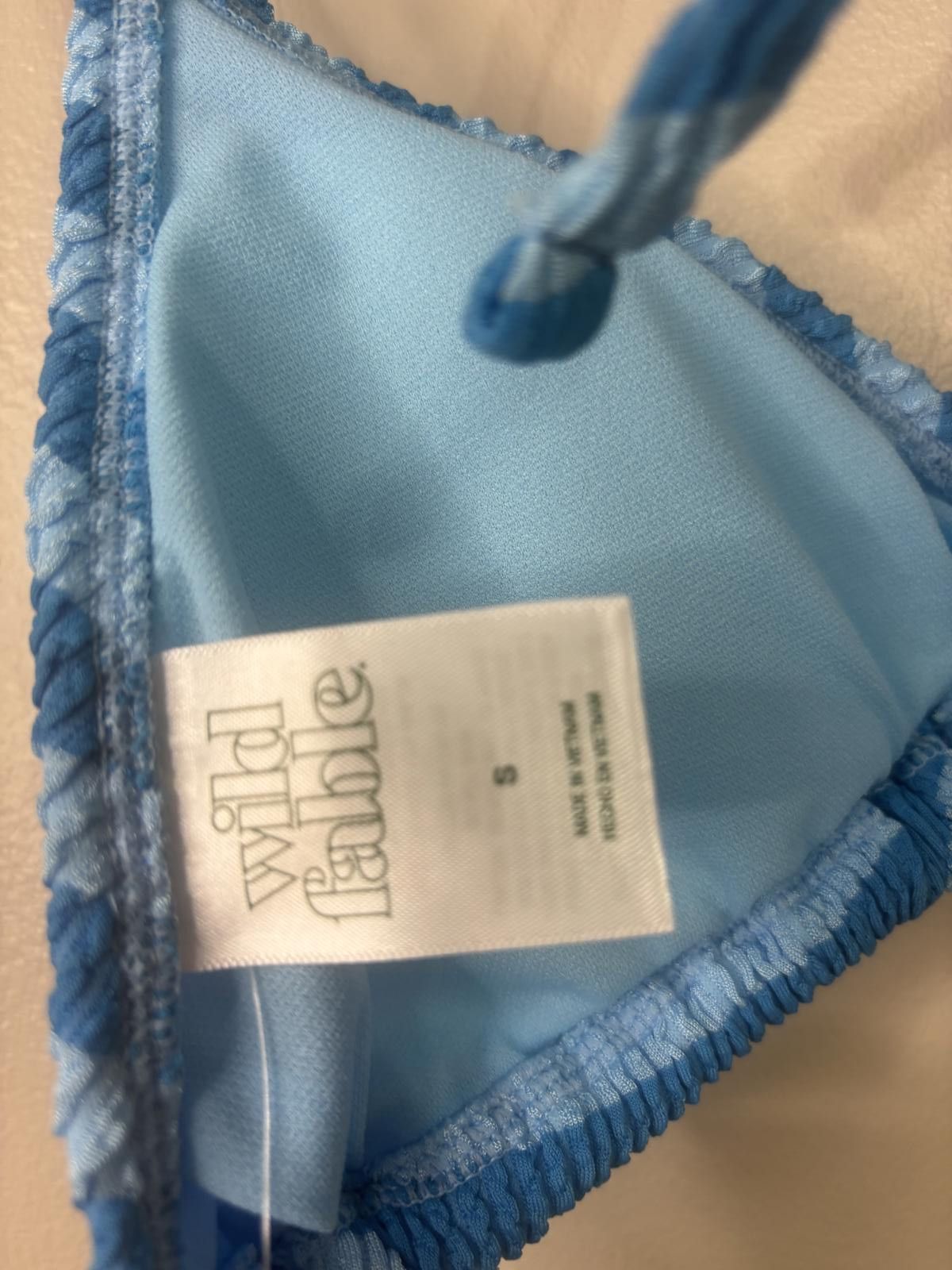 Designer Wild Fable Striped Bikini Top - Blue/Light Blue Small Size ONE SIZE - 3 Thumbnail