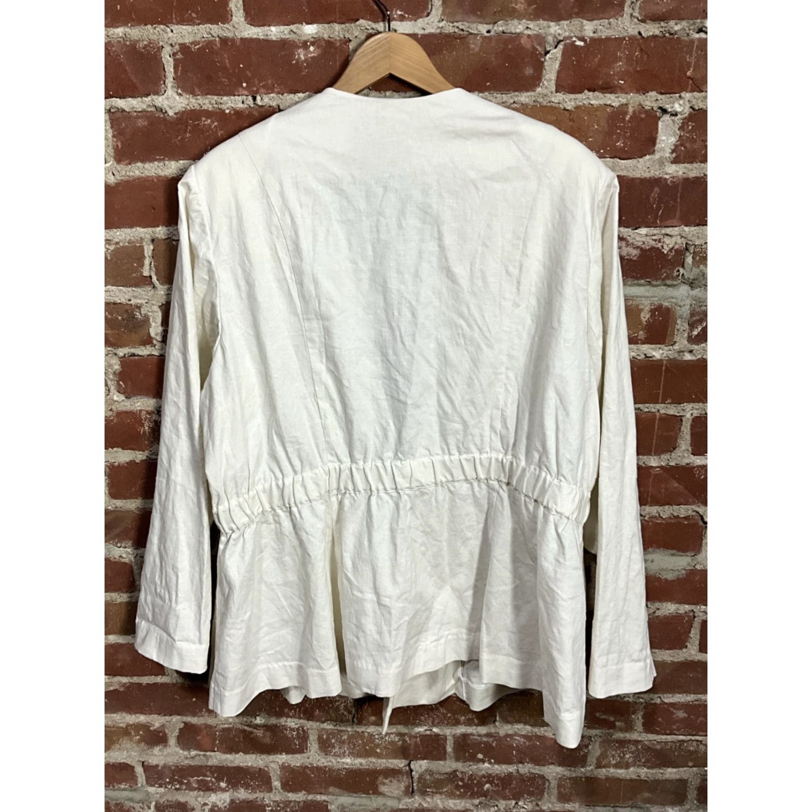 Vintage Lane Bryant Linen Blend Khaki Ivory Jacket 26 Plus Size Womens Size 4XL / US 24-26 - 3 Thumbnail