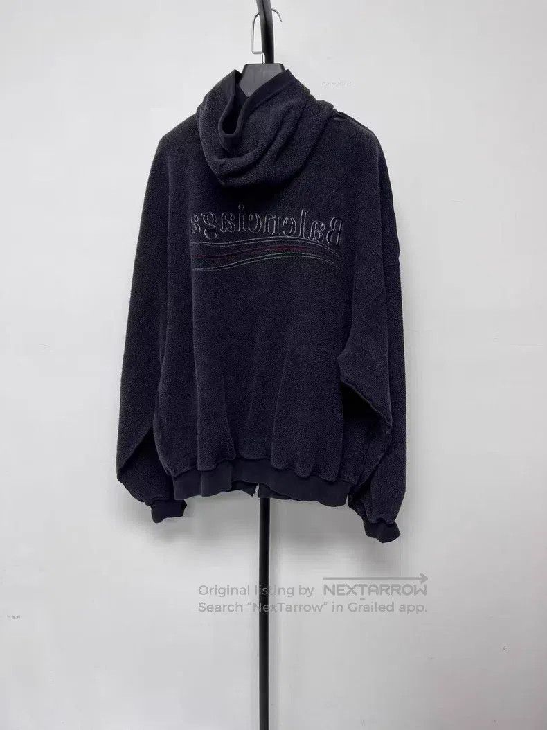 Balenciaga Balenciaga Hooded Logo Embroidered Long Sleeve Sweatshirt Size US M / EU 48-50 / 2 - 2 Thumbnail