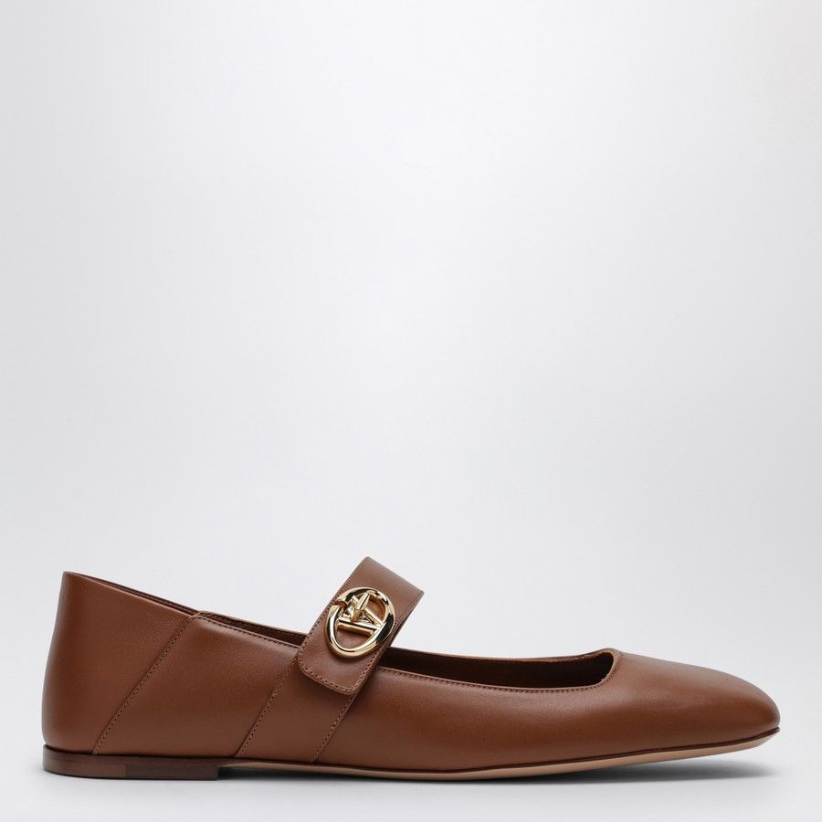 Valentino o1d2blof1024 V Logo Ballerina in Brown Size US 7 / IT 37 - 2 Thumbnail