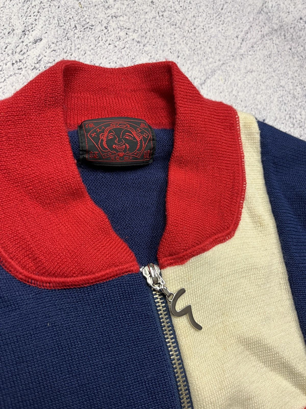 Evisu Vintage Evisu Big Logo Wool Knitted Zip Sweater Jacket Rare Size US S / EU 44-46 / 1 - 7 Thumbnail