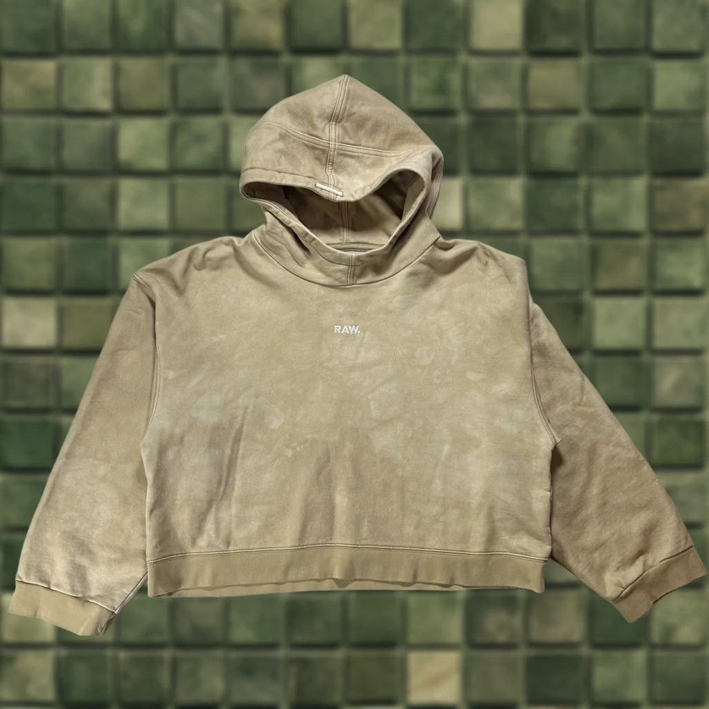 Vintage Womens Small Tan Jaden Smith G-Star RAW Cropped Graphic Hoodie Pullover Limited Size S / US 4 / IT 40 - 1 Thumbnail