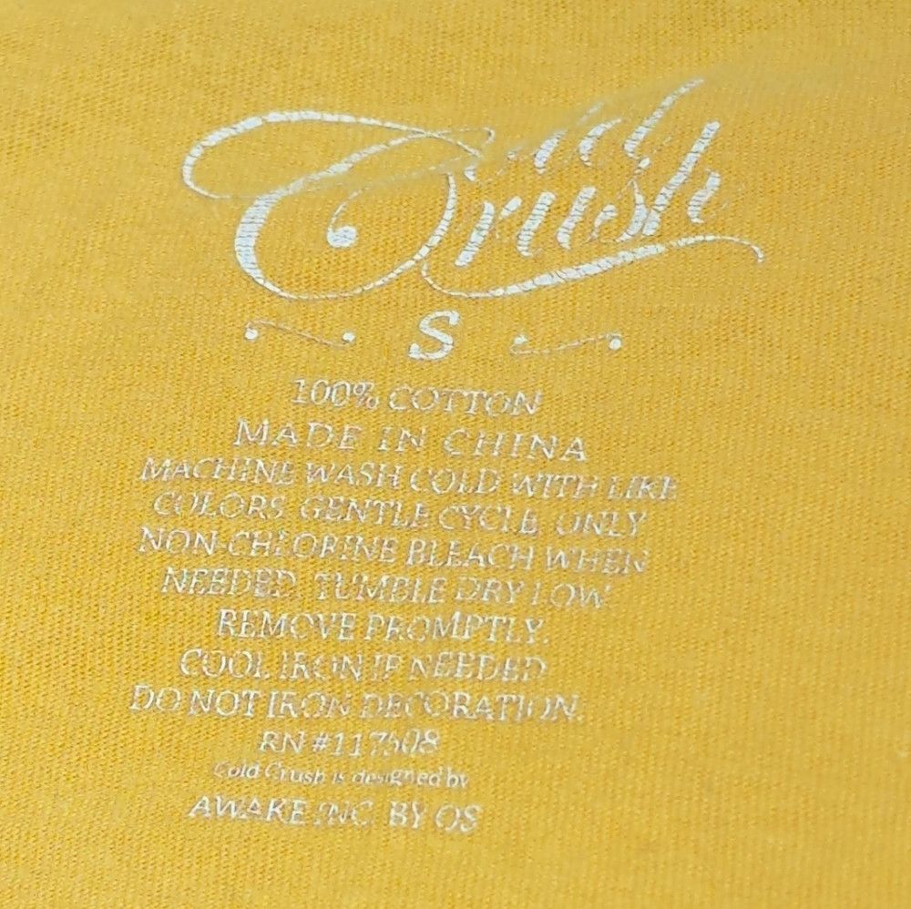 Designer Yellow California 1987 Crop Top By Cold Crush Sz S Size S / US 4 / IT 40 - 4 Thumbnail