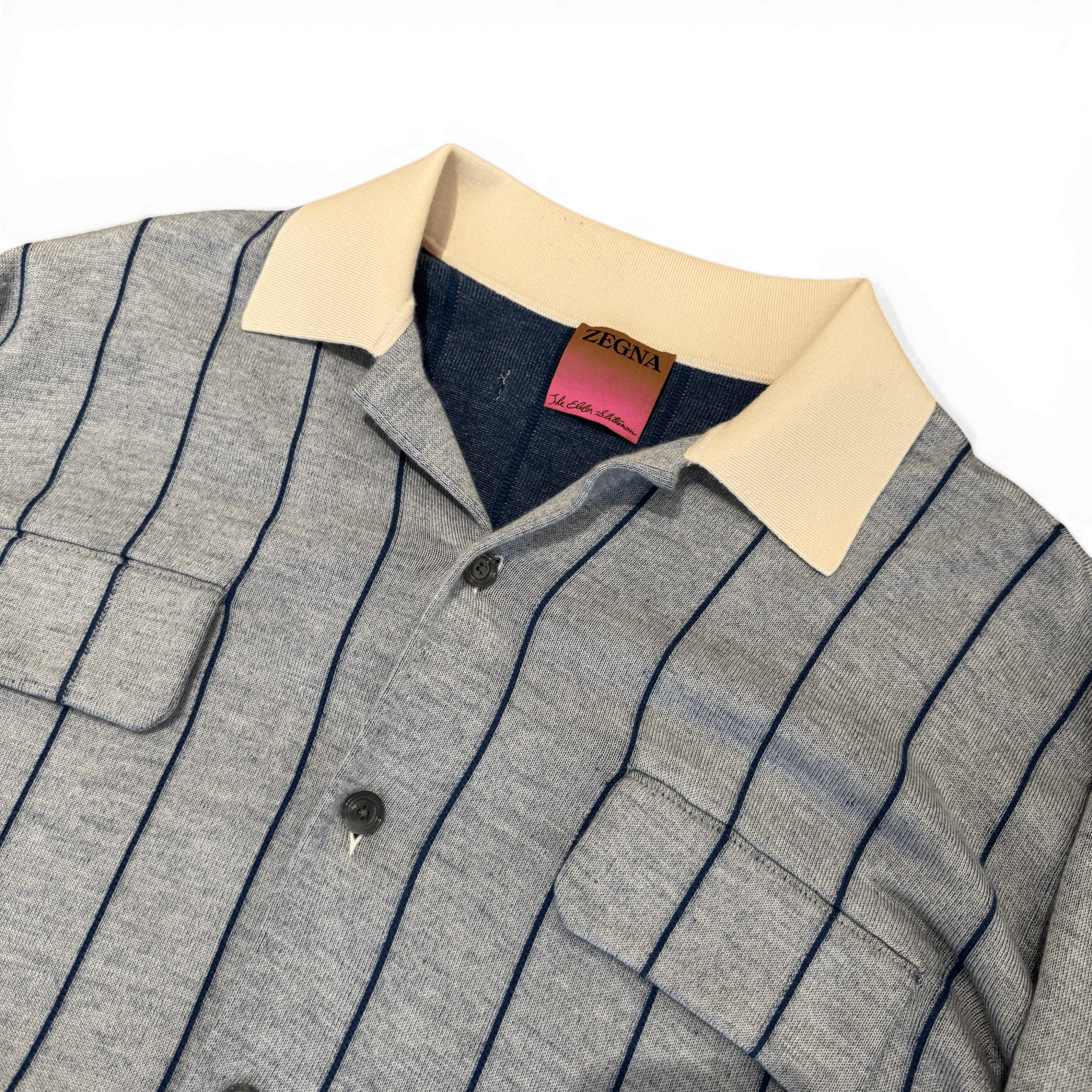 Ermenegildo Zegna × The Elder Statesman Cashmere Striped Cardigan Overshirt Size US M / EU 48-50 / 2 - 3 Thumbnail