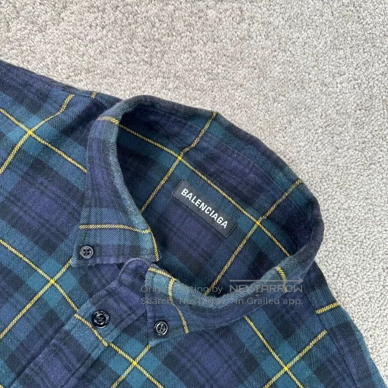 Balenciaga Balenciaga Back Logo Checkered Shirt Size XS / US 0-2 / IT 36-38 - 4 Thumbnail
