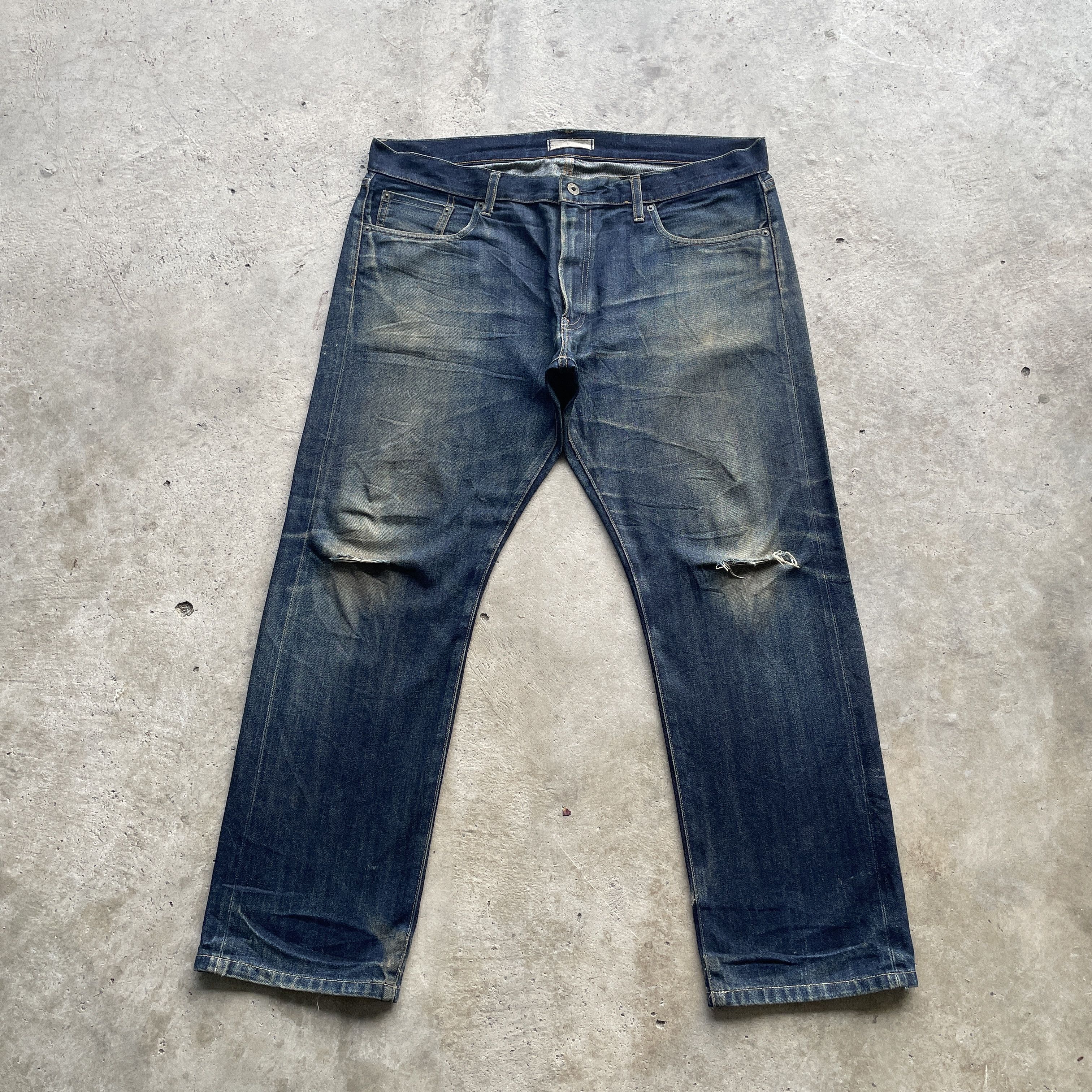 Japanese Brand VINTAGE JAPANESE DISTRESSED FADED RUSTY SELVEDGE JEANS PANTS Size US 39 - 2 Thumbnail
