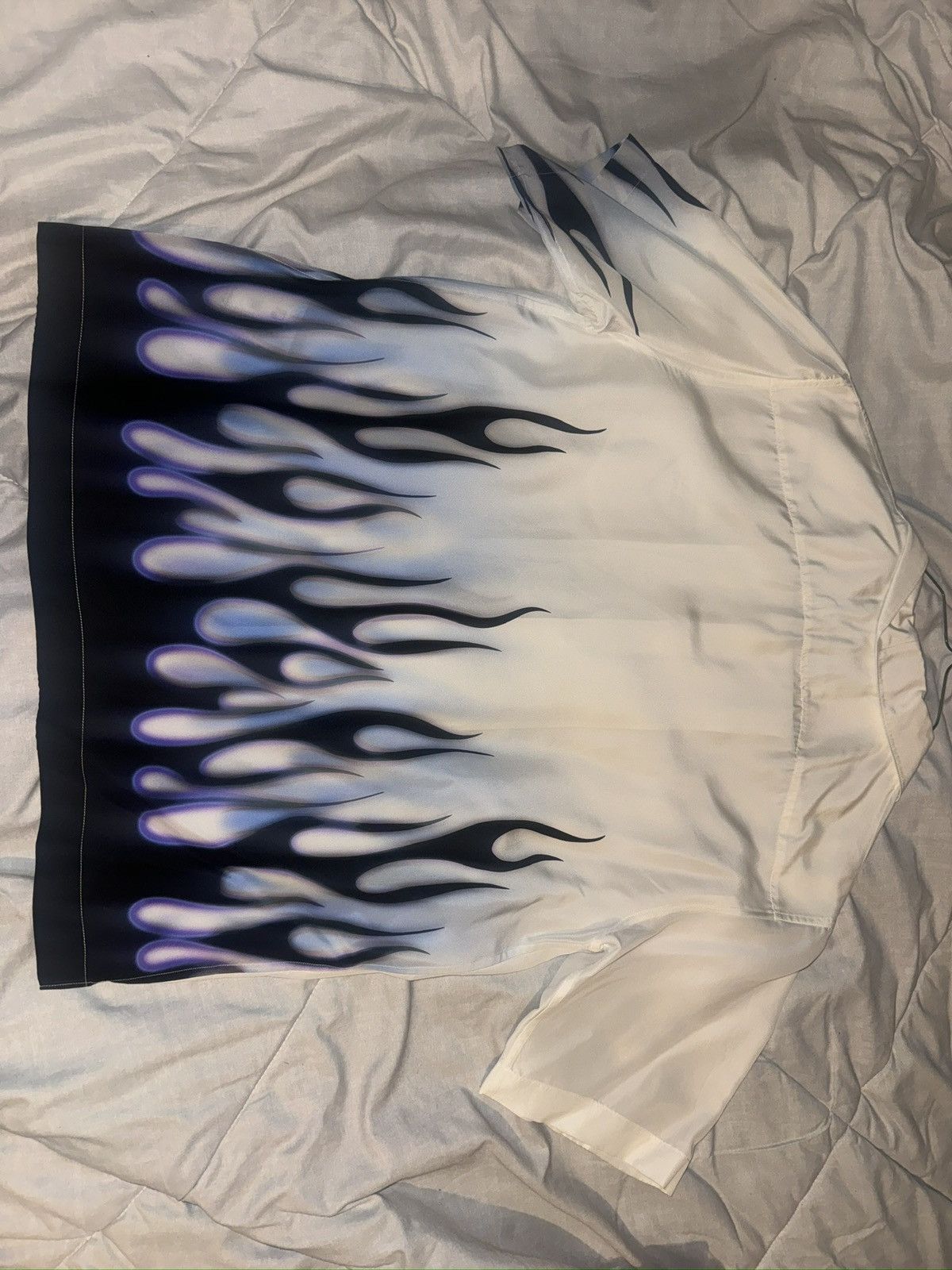 Prada Prada double match box silk shirt white W/ blue flames Size US S / EU 44-46 / 1 - 17 Thumbnail