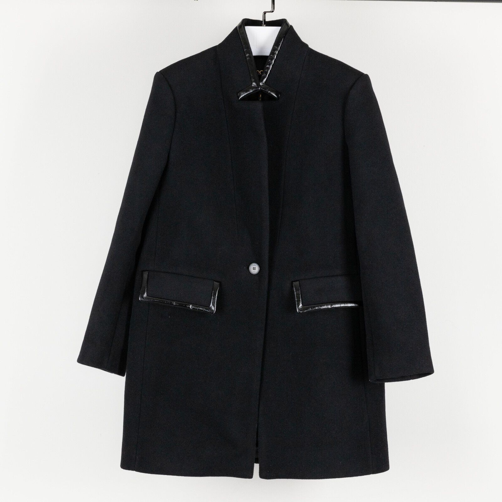 Maje Maje Galionile Wool Blend Stand Collar Coat Black Size 36 Size XS / US 0-2 / IT 36-38 - 3 Thumbnail