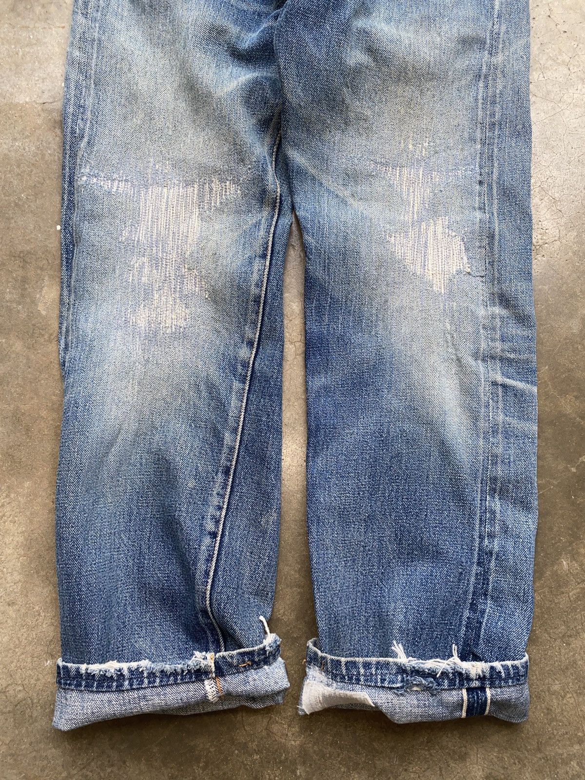 Denime × Japanese Brand × Vintage THRASHED vintage denime selvedge jeans Size US 28 / EU 44 - 3 Thumbnail