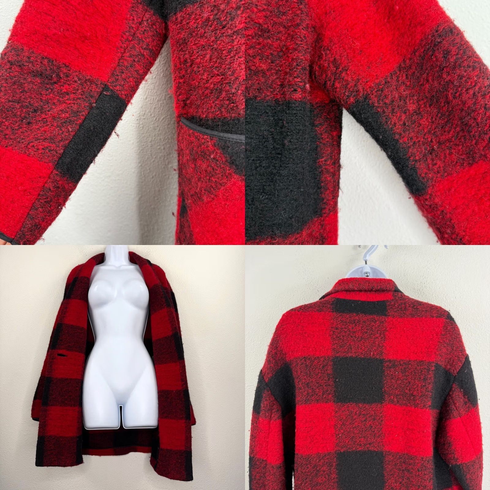 Aritzia Aritzia Wilfred Free Off Duty Jacket Womens S Wool Red Plaid Button reverse utility classic long sleeve Size S / US 4 / IT 40 - 9 Thumbnail