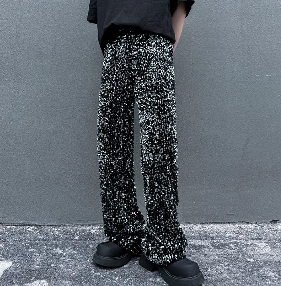 Japanese Brand × Vintage Wide Leg Pant Sequin Niche Design Bling Hip Size US 30 / EU 46 - 5 Thumbnail