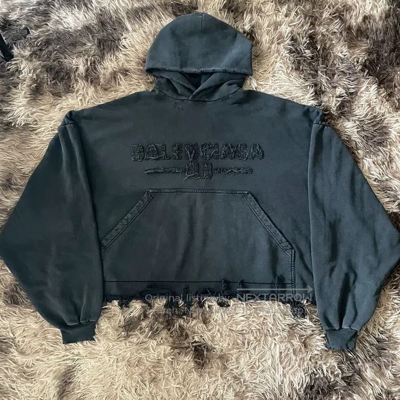 Balenciaga Balenciaga Short Hoodie Size US L / EU 52-54 / 3 - 1 Thumbnail