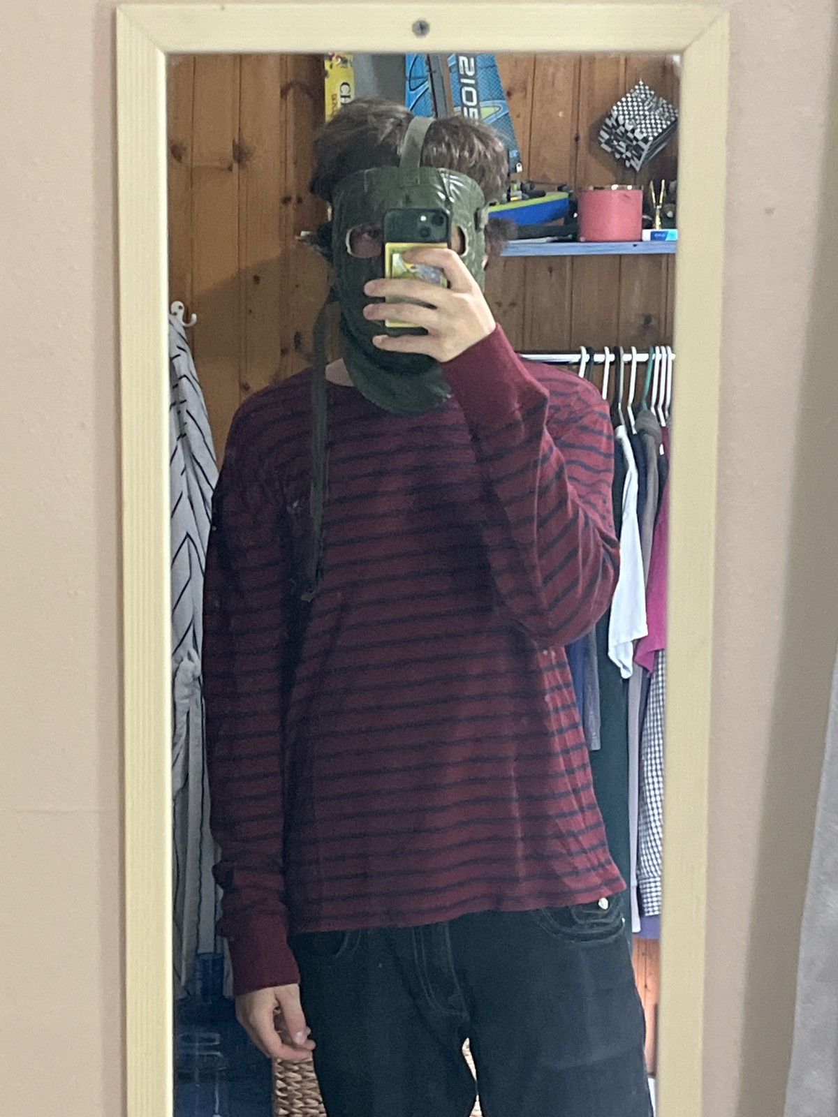 American Eagle Outfitters Black and red striped longsleeve Size US XL / EU 56 / 4 - 2 Thumbnail
