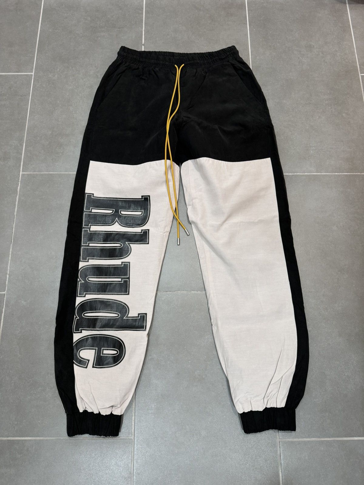 Rhude RHUDE black / cream track pants size XS Size US 30 / EU 46 - 1 Thumbnail