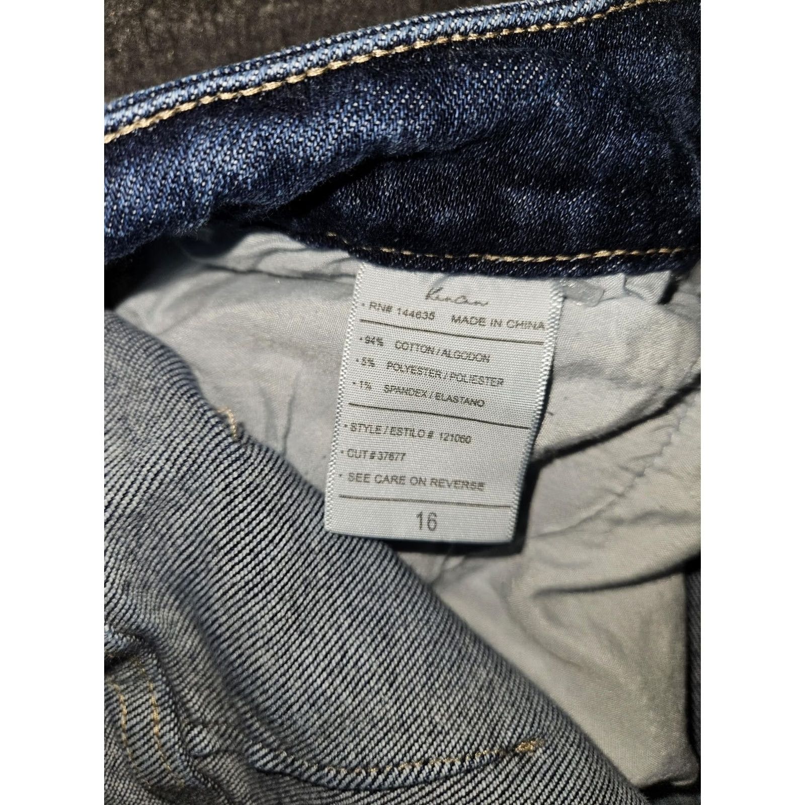 Vintage KanCan Jeans Womens 16 Medium Wash High Rise Skinny Distressed Raw Hem Denim Size 38" / US 16 / IT 52 - 3 Thumbnail