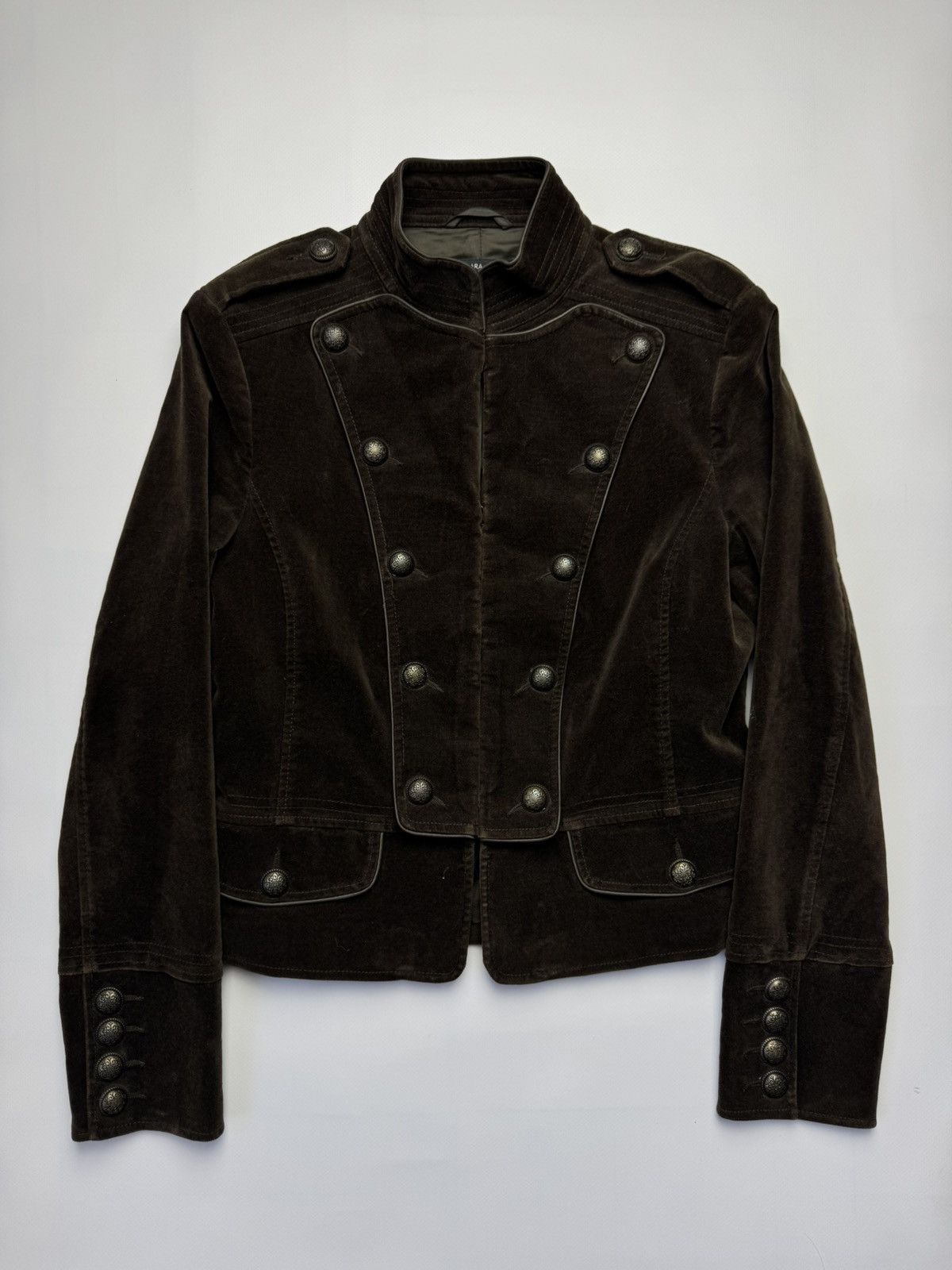 Zara Zara Napoleon Hussar Military Velvet Jacket Size L / US 10 / IT 46 - 1 Thumbnail
