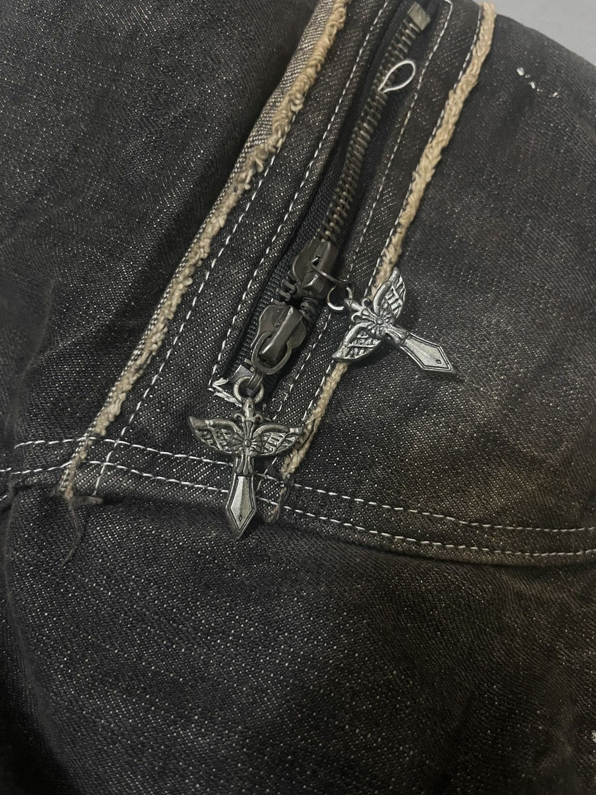 BERNINGS SHO 2000s Berning Sho Avant-Garde Flared Jeans Size US 32 / EU 48 - 7 Thumbnail