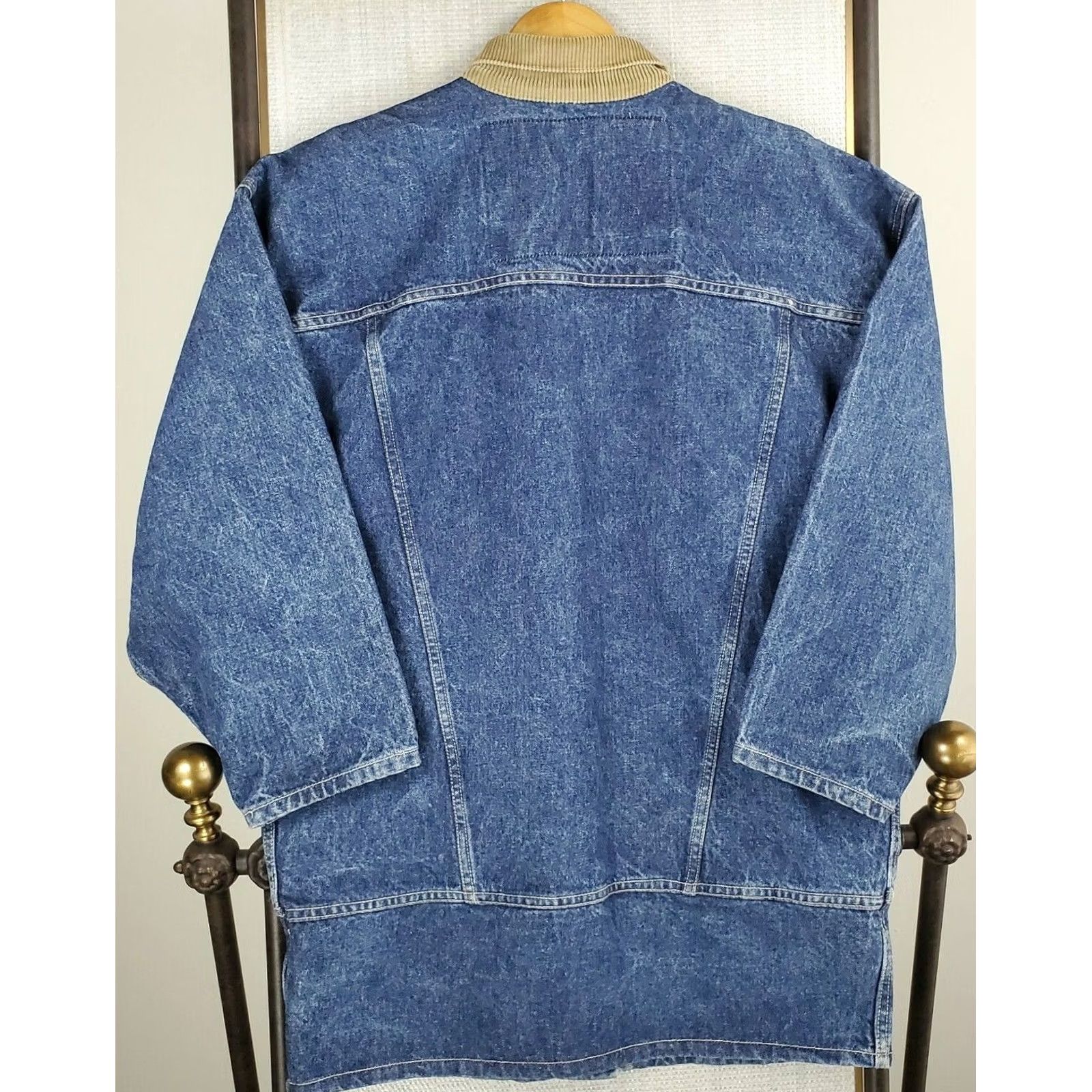 Levi's VTG Levi's Denim Chore Jacket Womens Large Blue Cotton Corduroy Collar Made in USA Vintage Coat Size L / US 10 / IT 46 - 6 Thumbnail