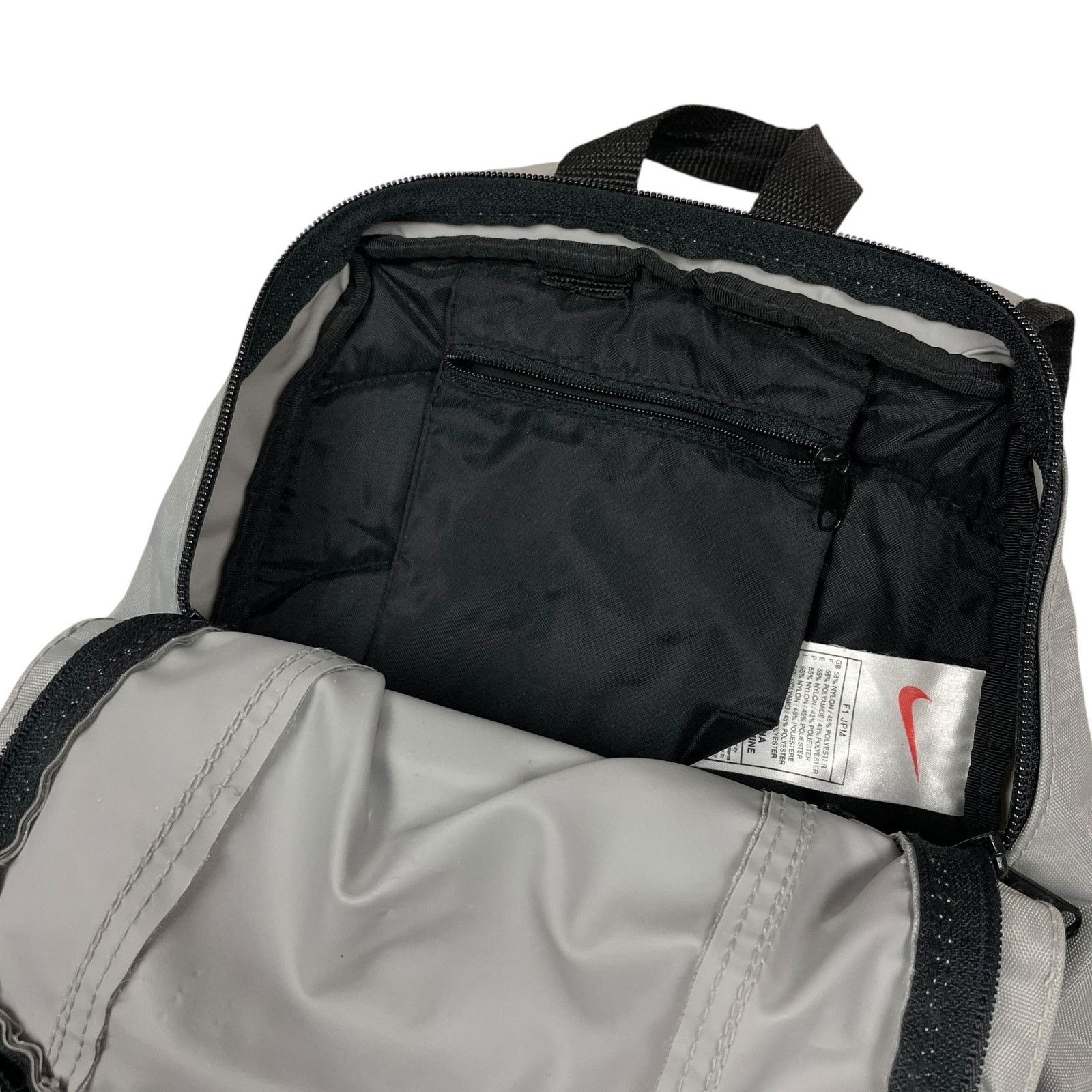 Nike × Vintage Vintage Nike Gray Black Swoosh Adjustable Strap Backpack Bag Size ONE SIZE - 7 Thumbnail