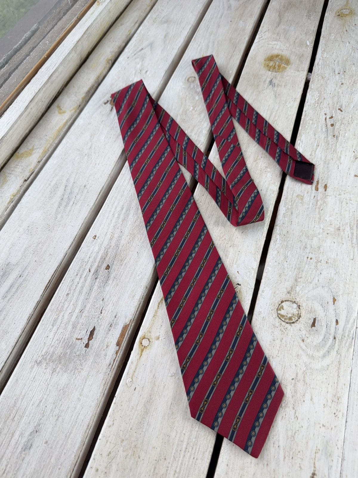 Designer × Lanvin Lanvin Paris Tie Red Silk Geometric Pattern Made in France Size ONE SIZE - 1 Thumbnail