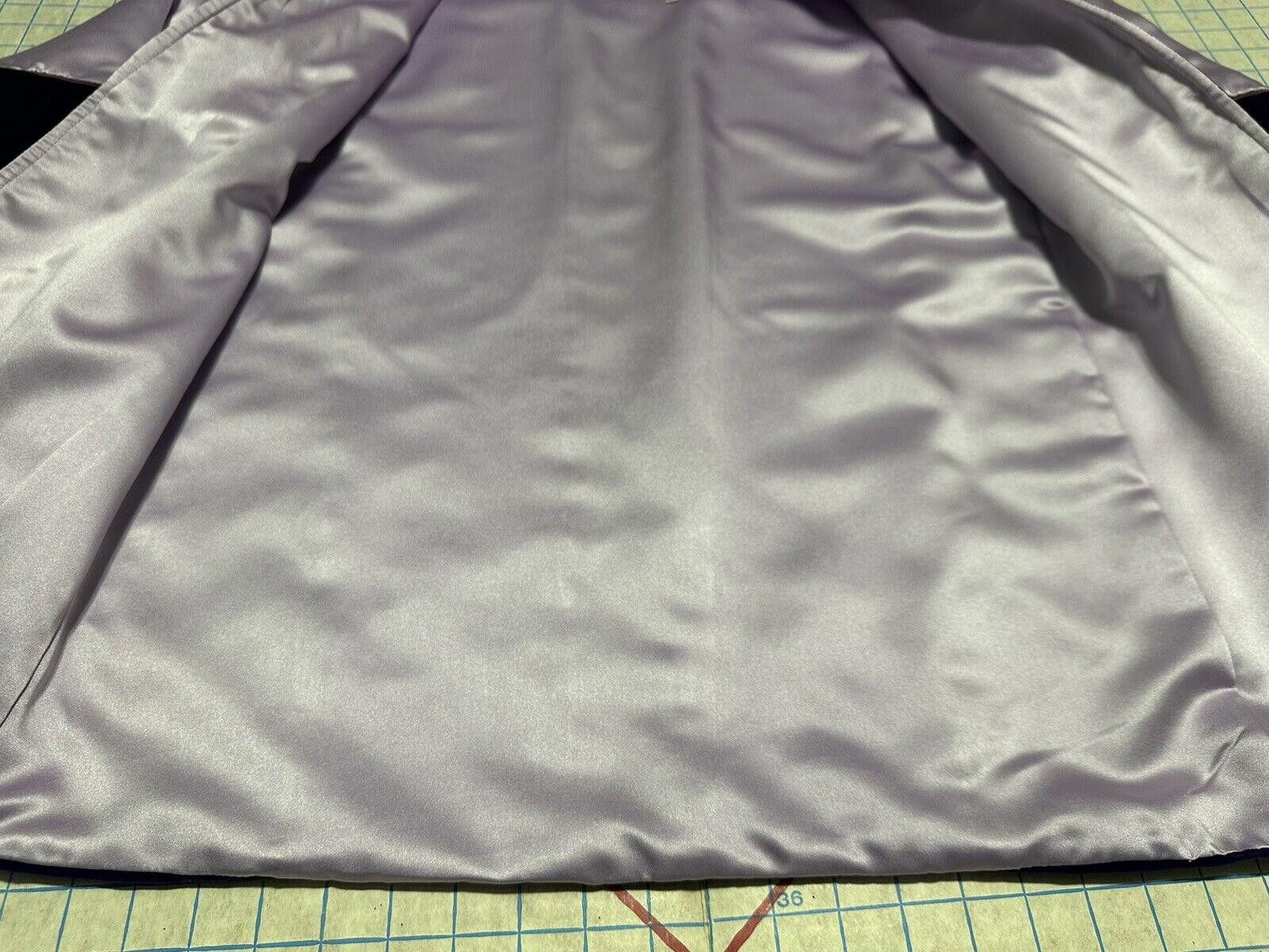 Other Open Boho Jacket Opus 1 100% Cotton OS Purple Satin Floral Size ONE SIZE - 9 Thumbnail