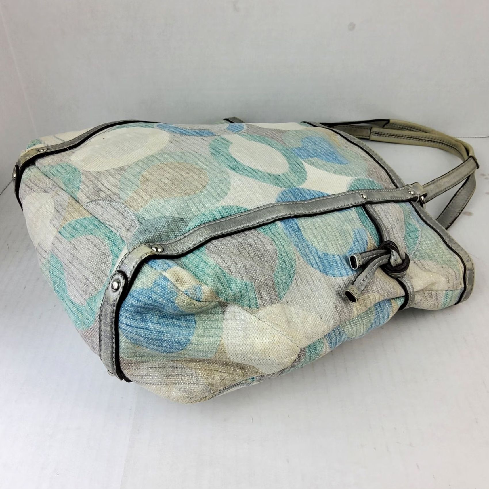 Coach Coach Audrey Metallic Graphic Op Art Cinched Tote 19573 Shoulder Handbag Purse Women Sat in Multi-Color Size ONE SIZE - 6 Thumbnail