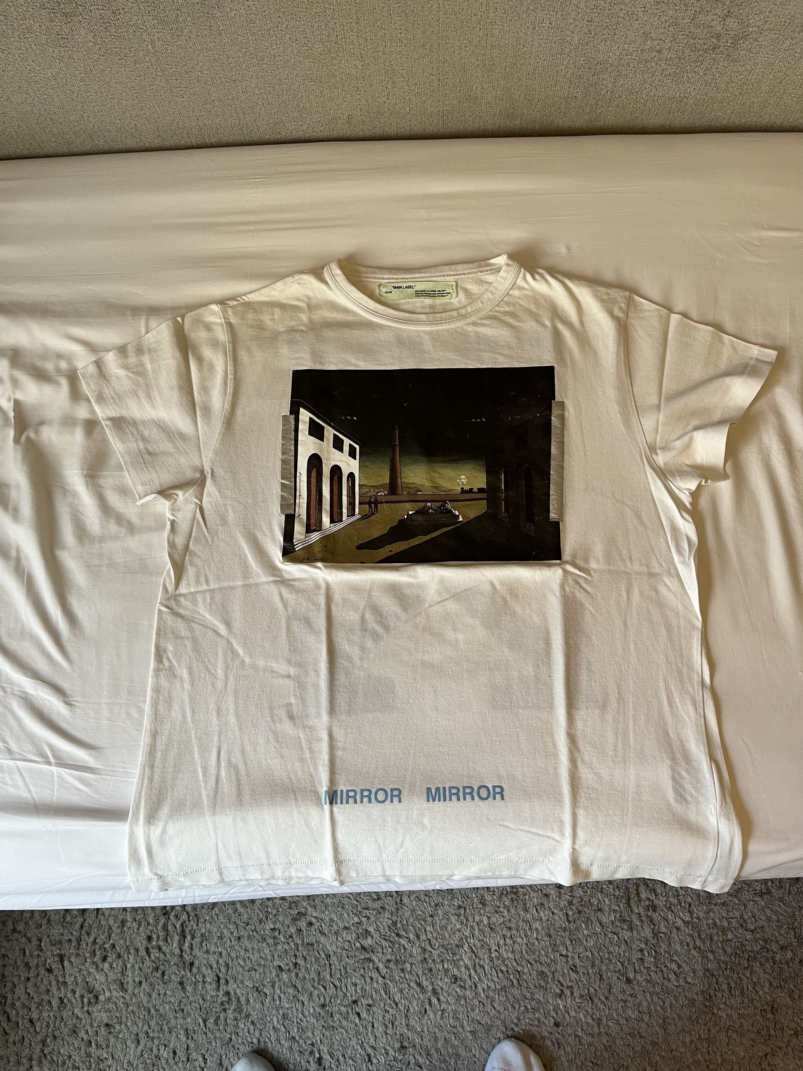 image of Off White Mirror Mirror Oversized T Shirt, Men's (Size Medium)