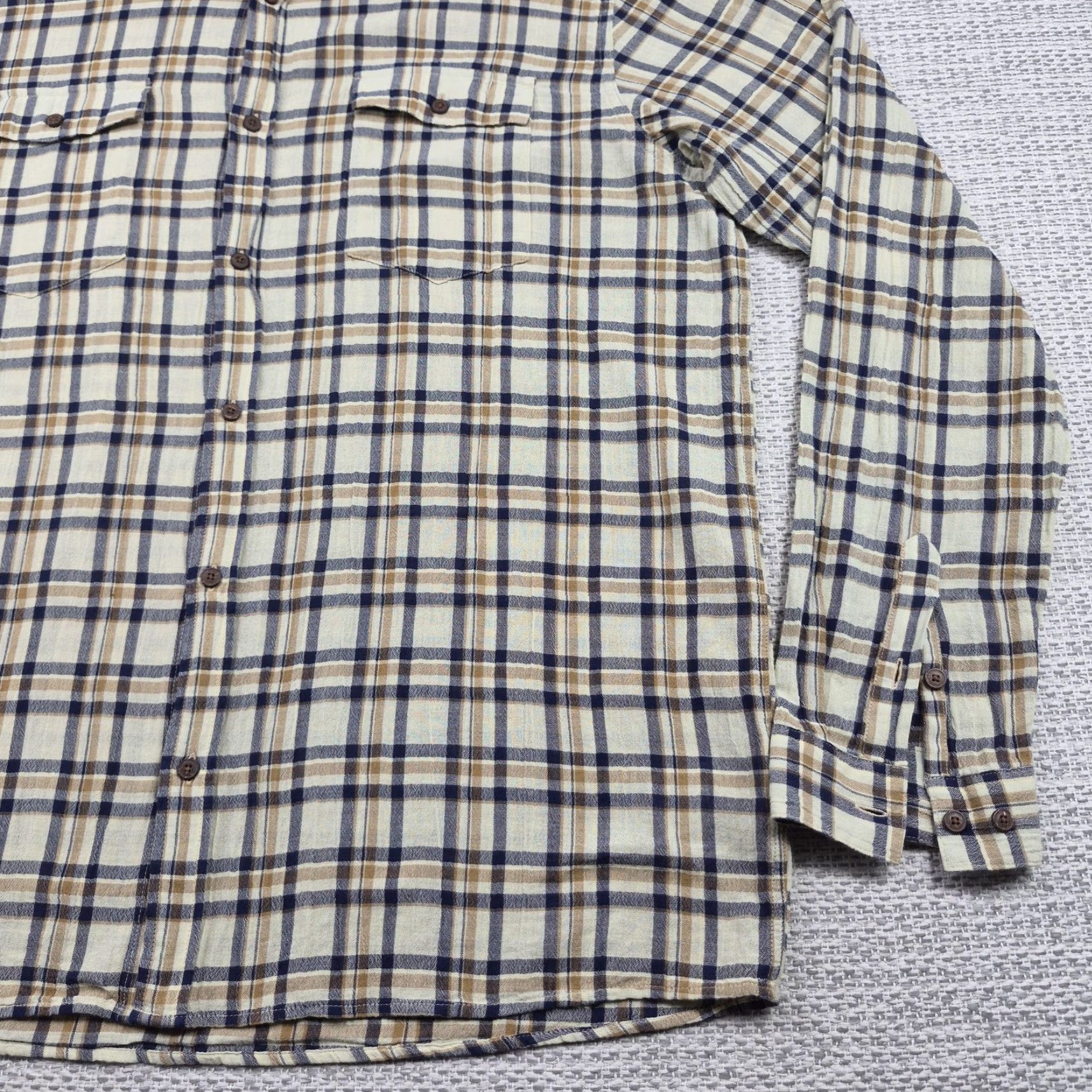 Patagonia Patagonia Button Up Shirt Mens 2XL Beige Plaid Cotton Long Sleeve Hipster Size US XXL / EU 58 / 5 - 2 Thumbnail