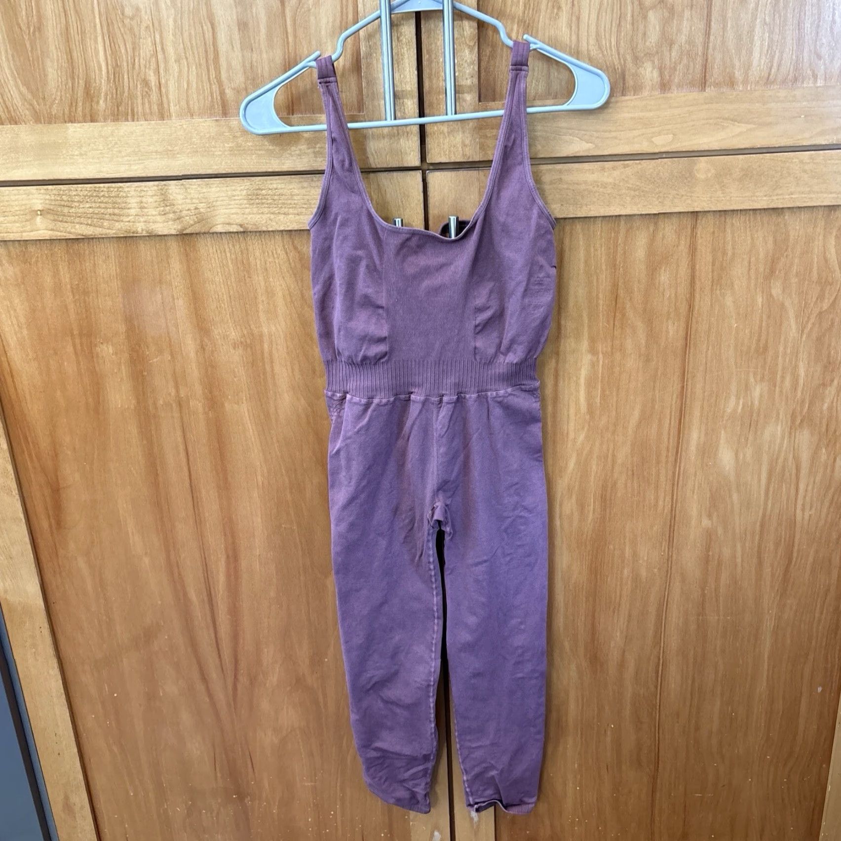 Free People VINTAGE Free People Movement Good Karma Mauve ONE PIECE BODYSUIT M L Stretch Straps Size M / US 6-8 / IT 42-44 - 7 Thumbnail